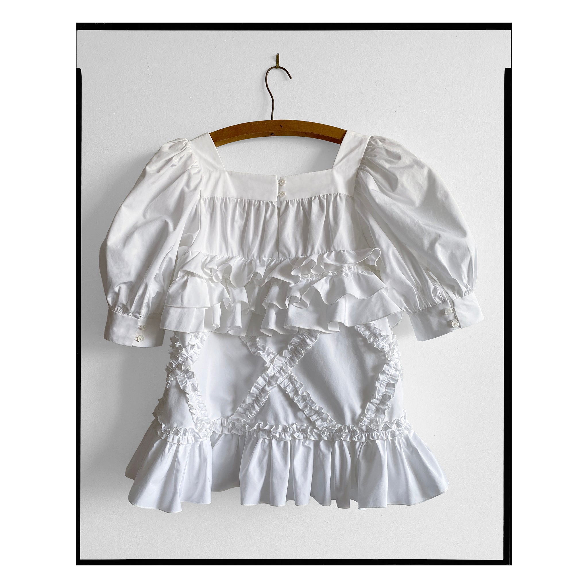 Poplin Square Diamond Ruffle Top