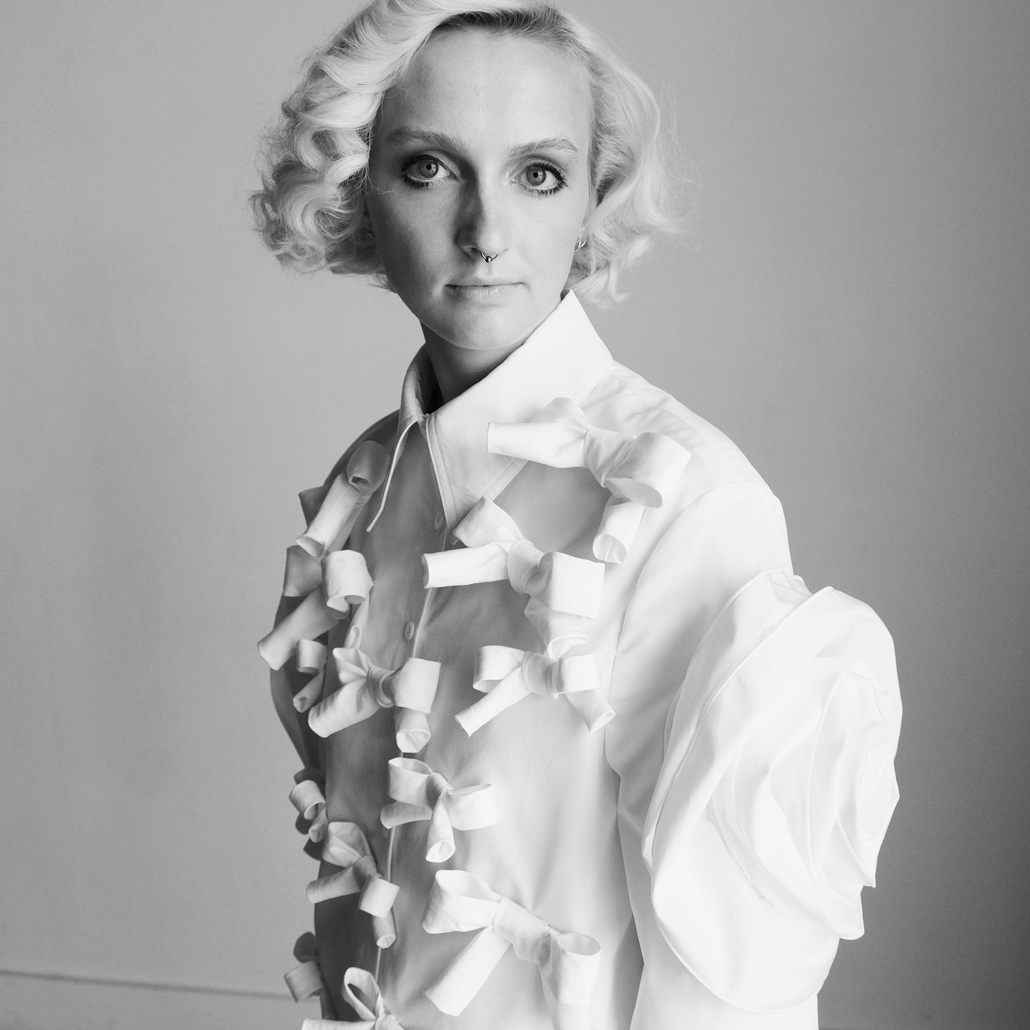 Poplin Bow Rose Shirt