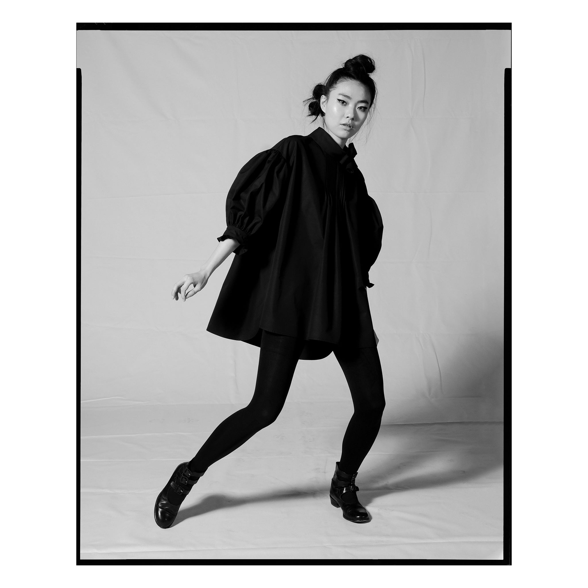 Black Poplin Bow Tunic