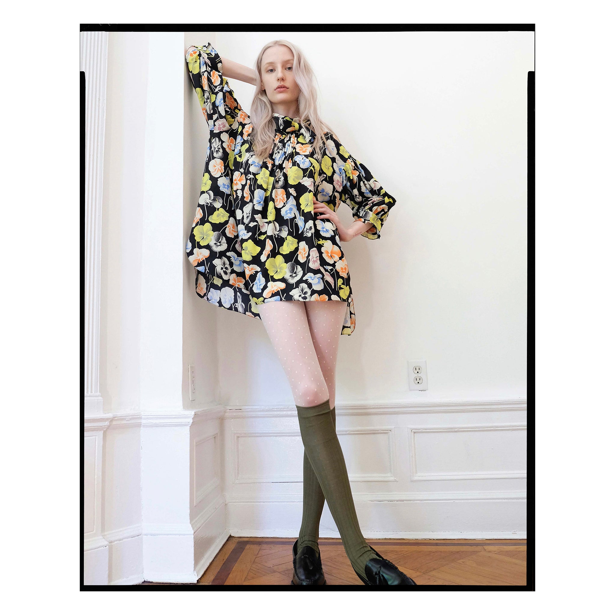 Pansy Silk Bow Tunic
