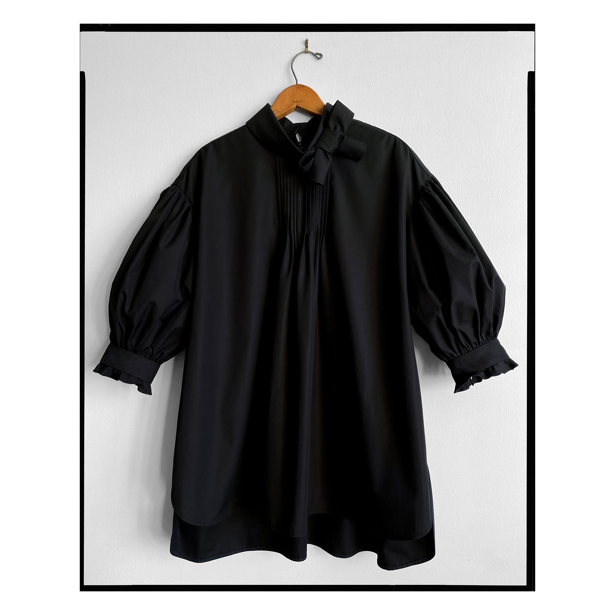 Black Poplin Bow Tunic