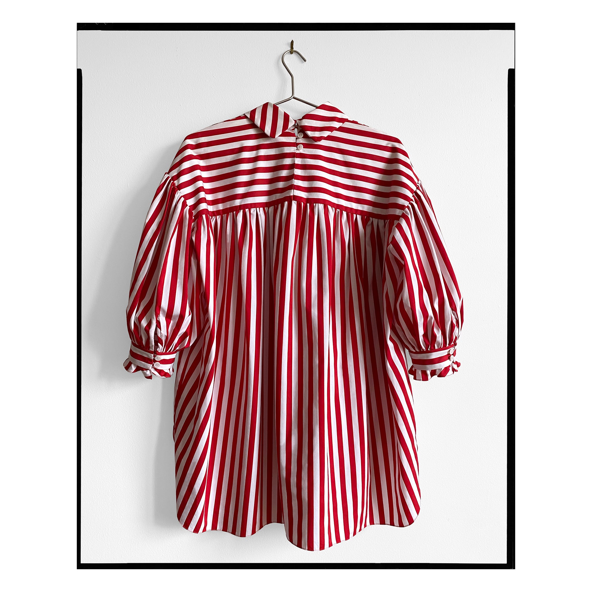 Red & White Striped Poplin Bow Tunic