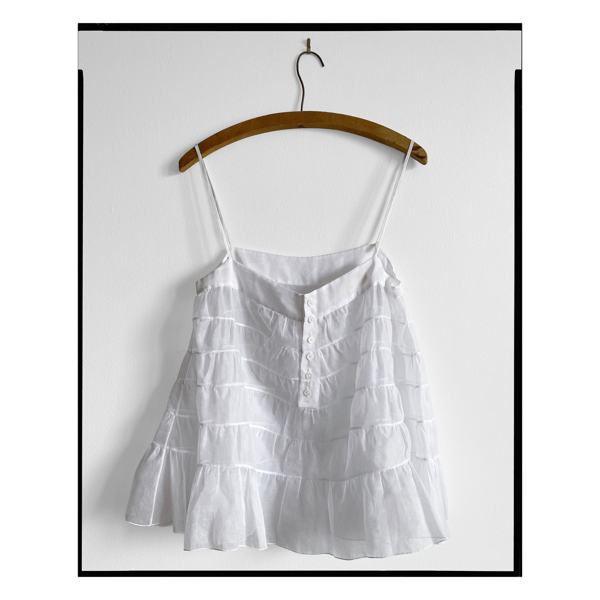 White Organdy Tiered Petticoat Camisole