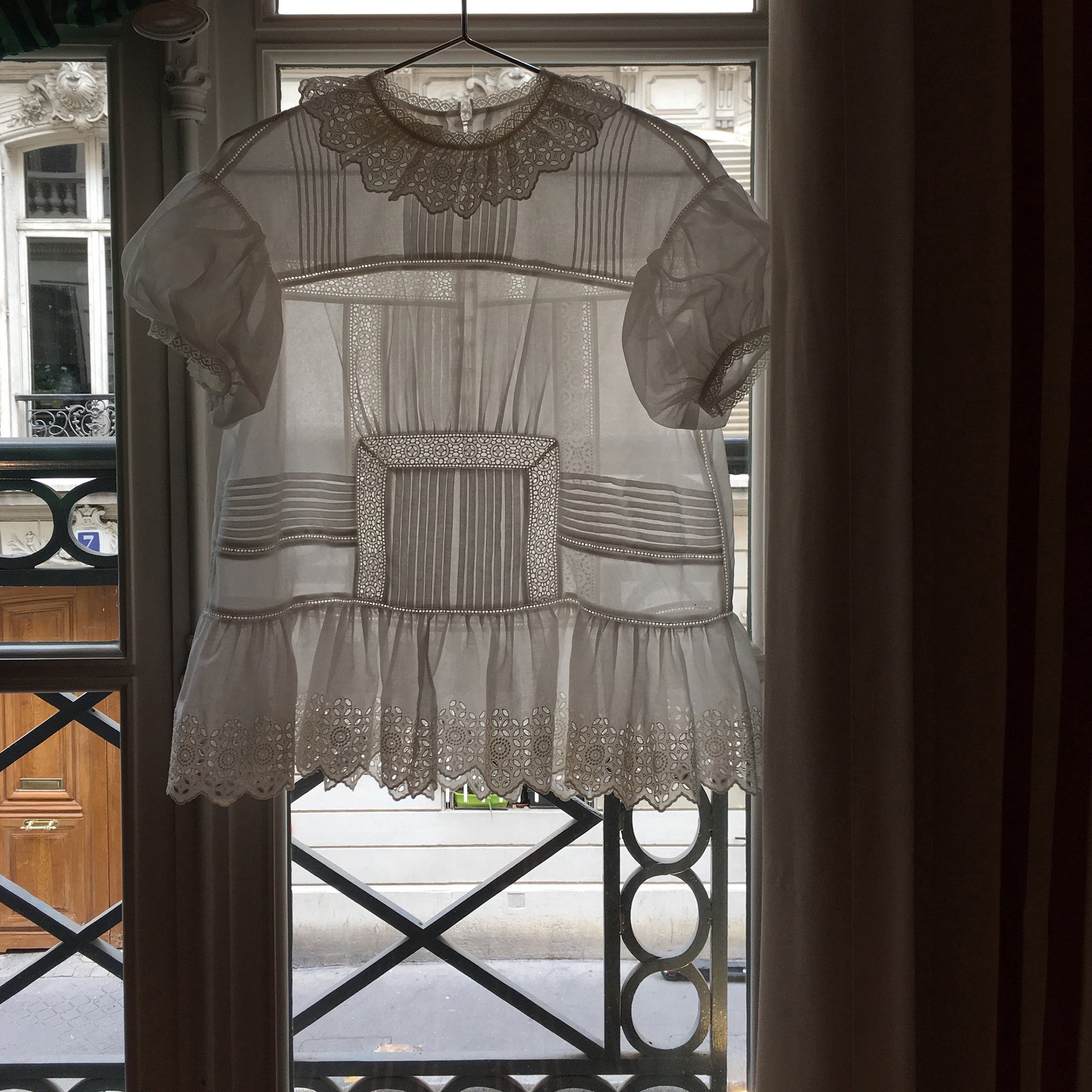 Ivory Broderie Anglaise Empire-inspired Top