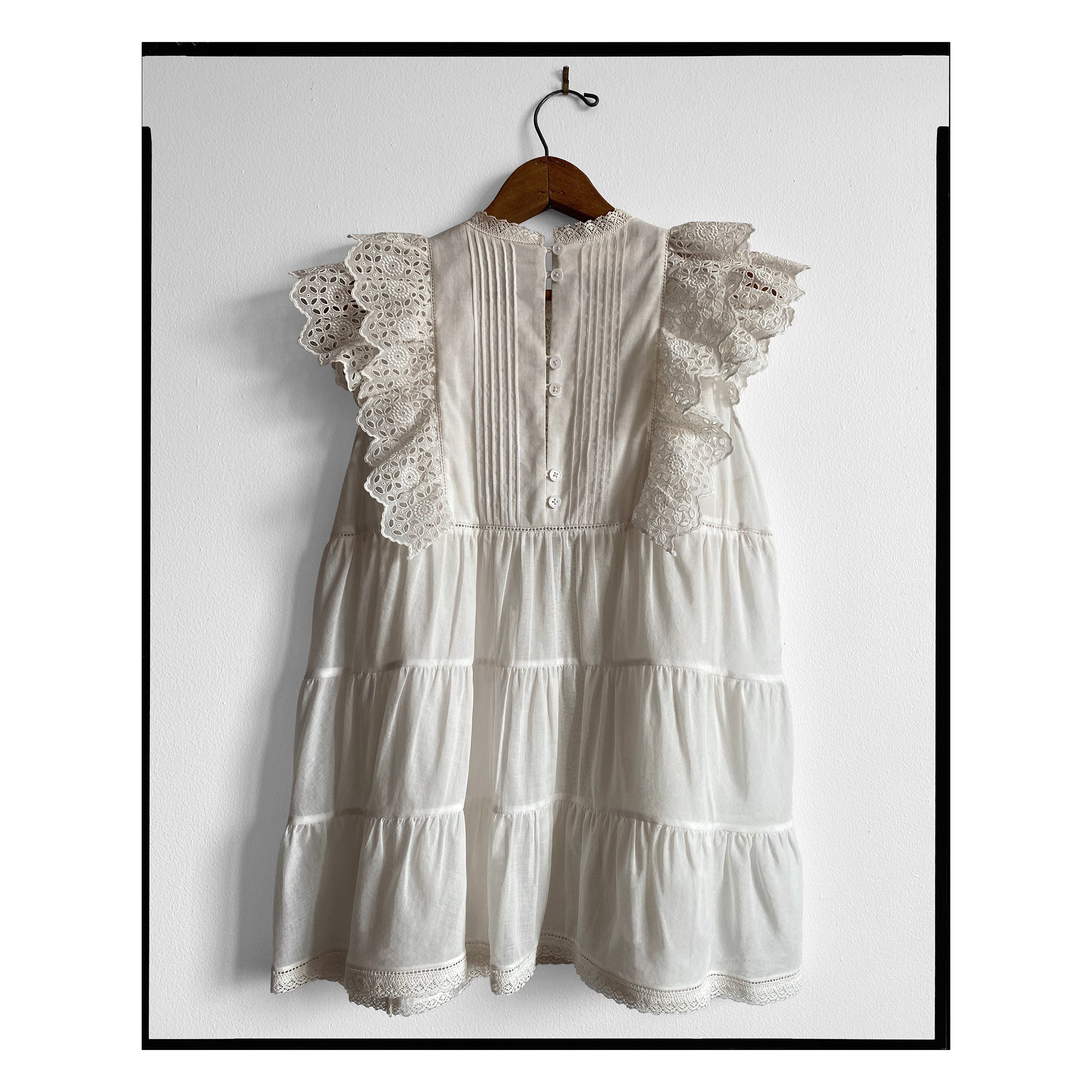 Ivory Broderie Anglaise Tiered Back Top