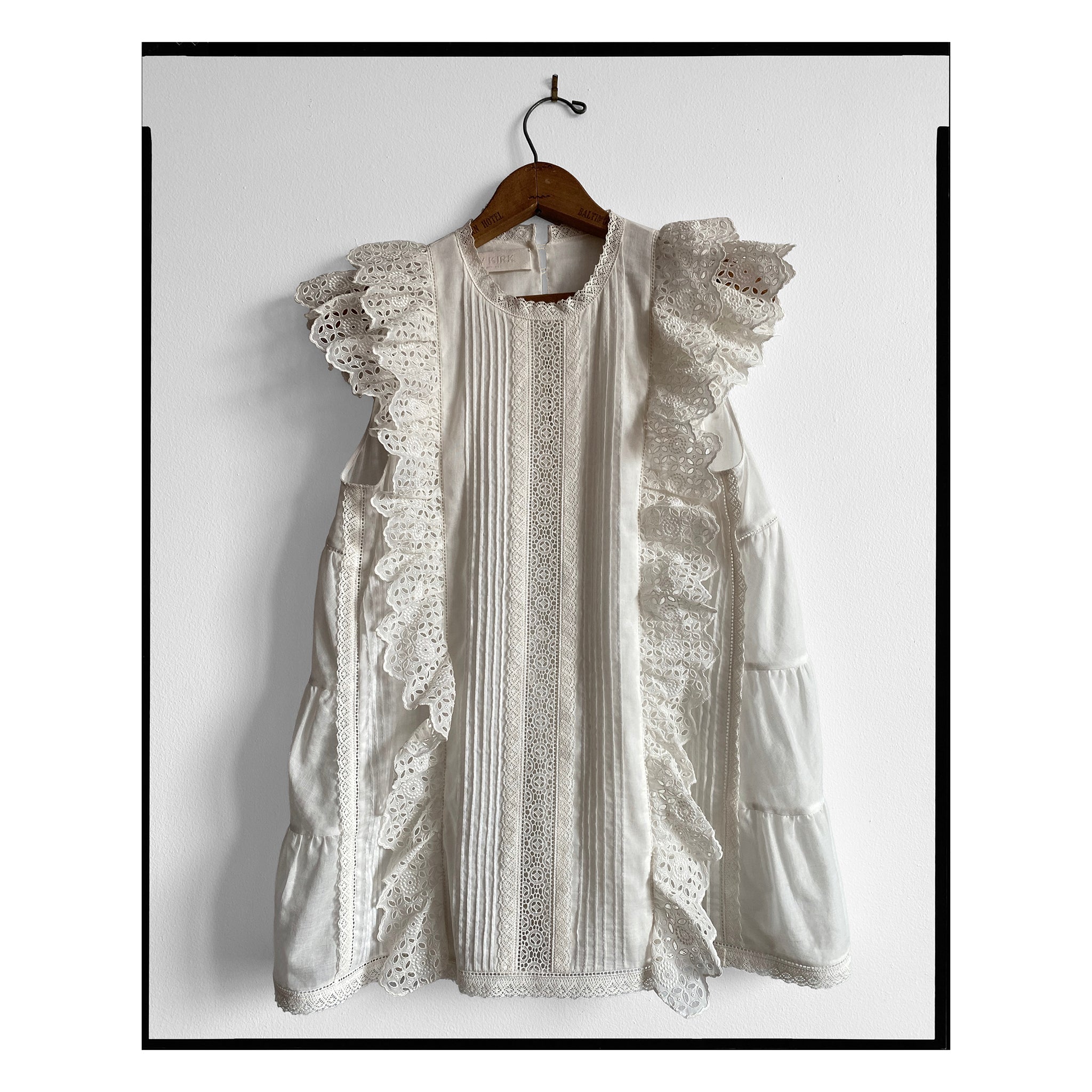 Ivory Broderie Anglaise Tiered Back Top