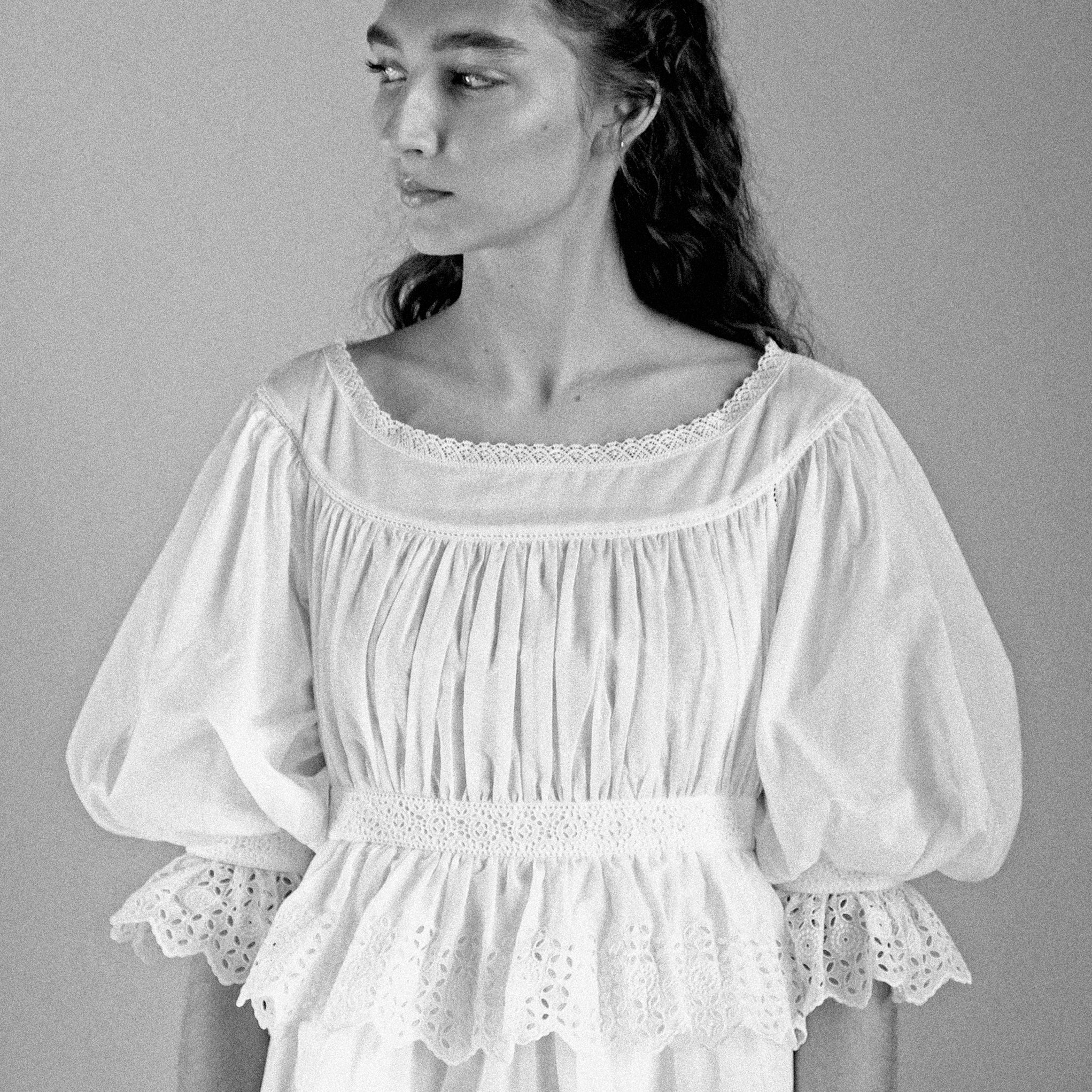 Ivory Broderie Anglaise Mini Tiered Dress