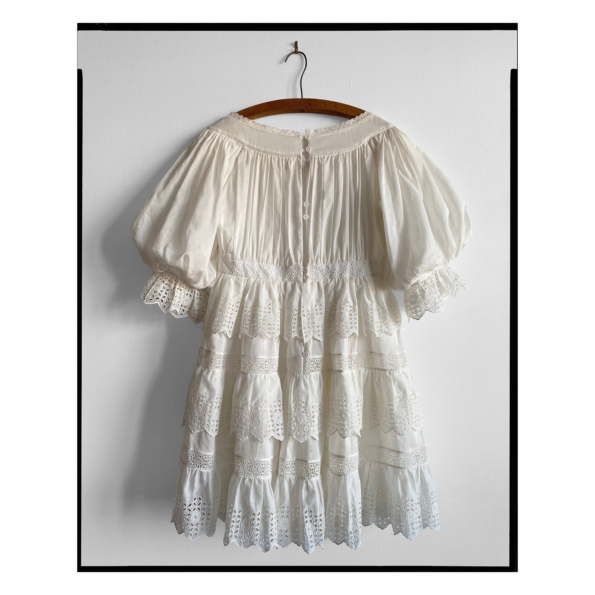 Ivory Broderie Anglaise Mini Tiered Dress