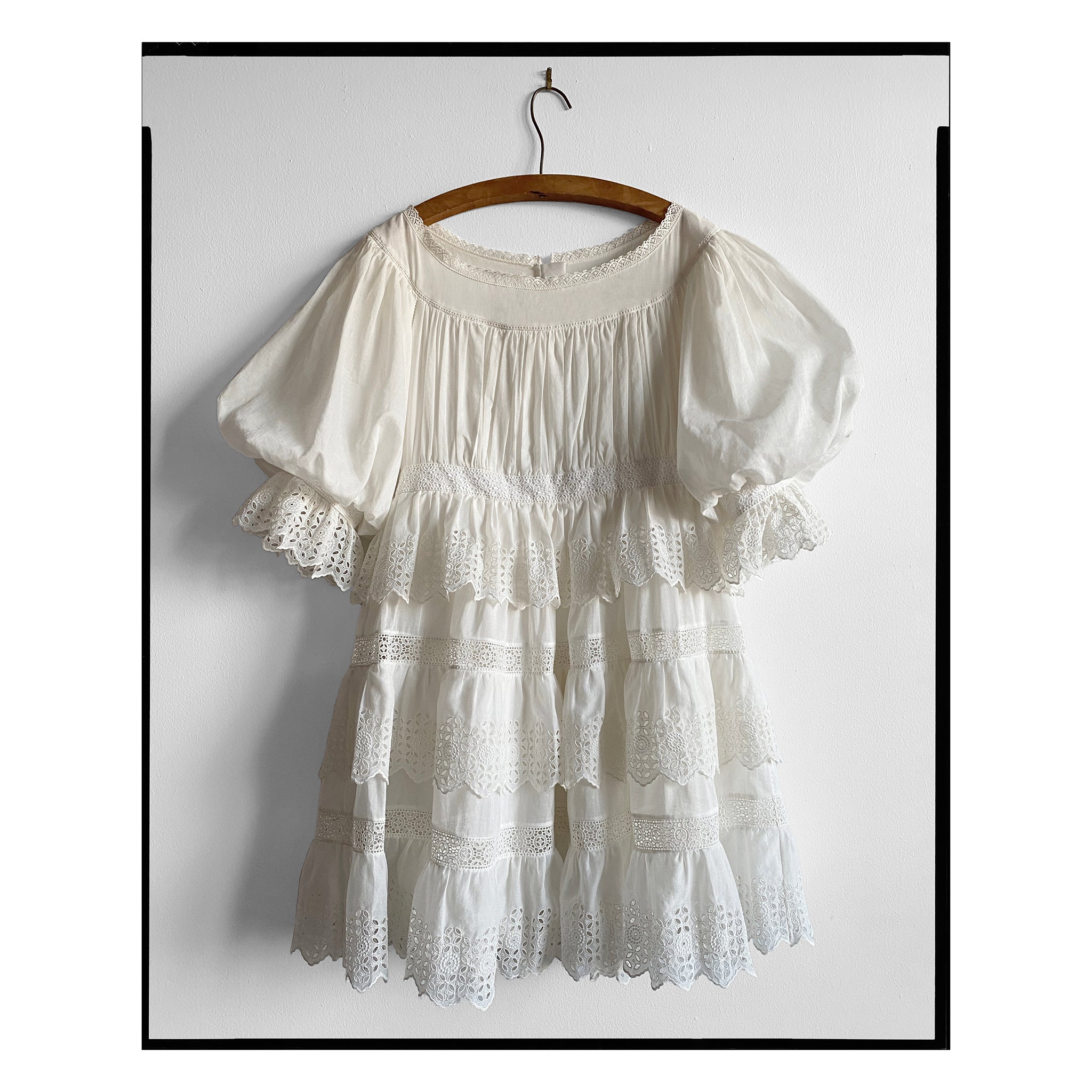 Ivory Broderie Anglaise Mini Tiered Dress