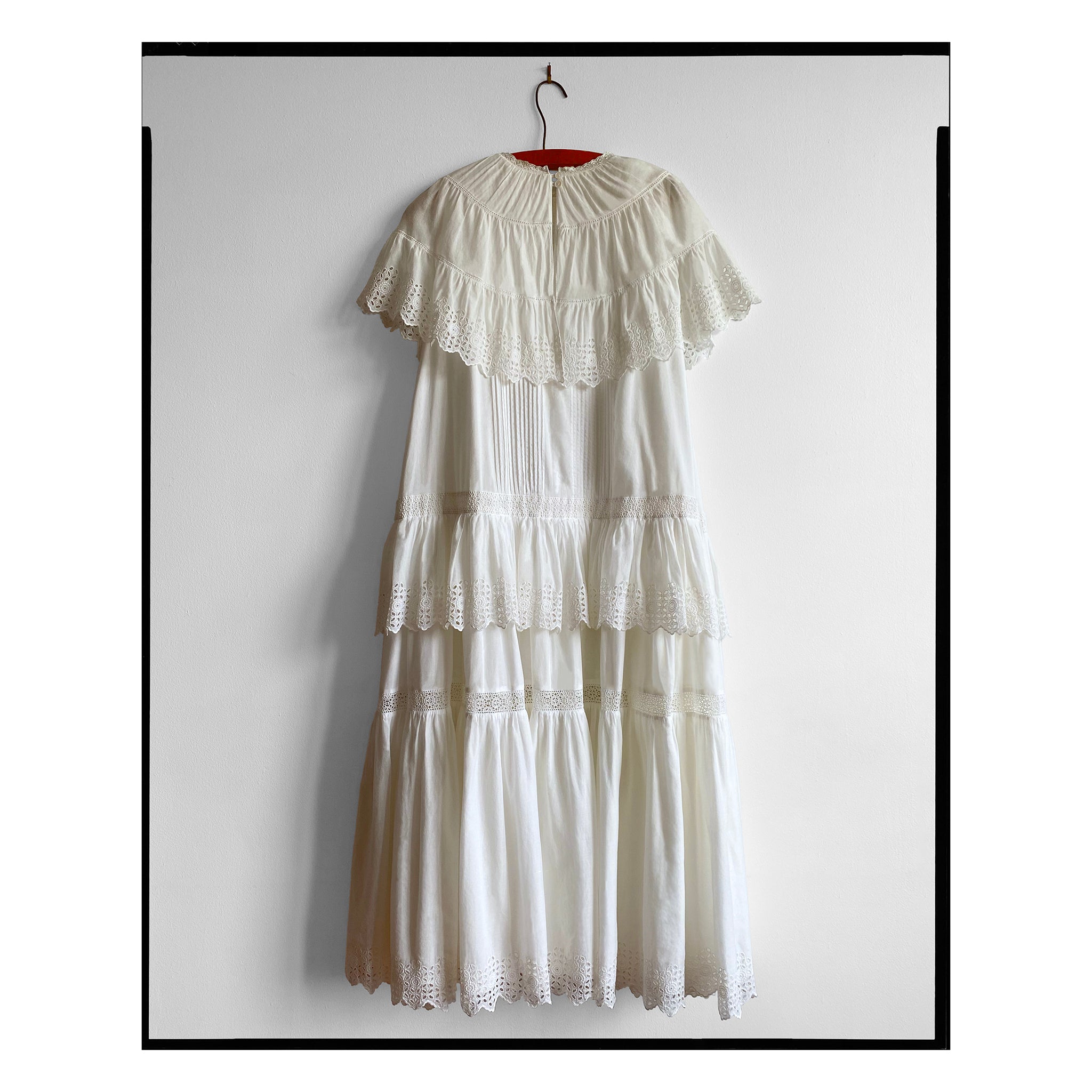 Ivory Broderie Anglaise Capelet Maxi Dress