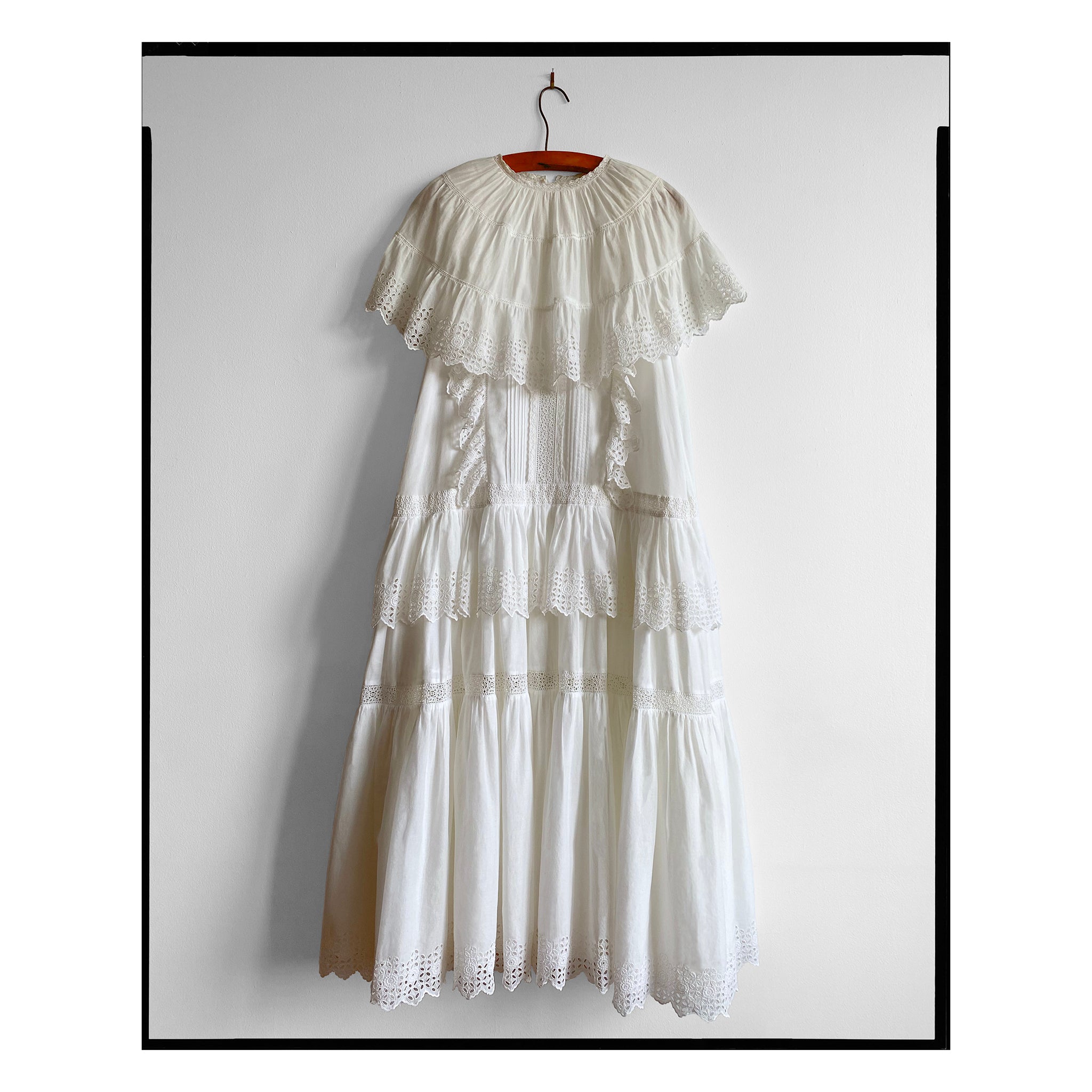 Ivory Broderie Anglaise Capelet Maxi Dress