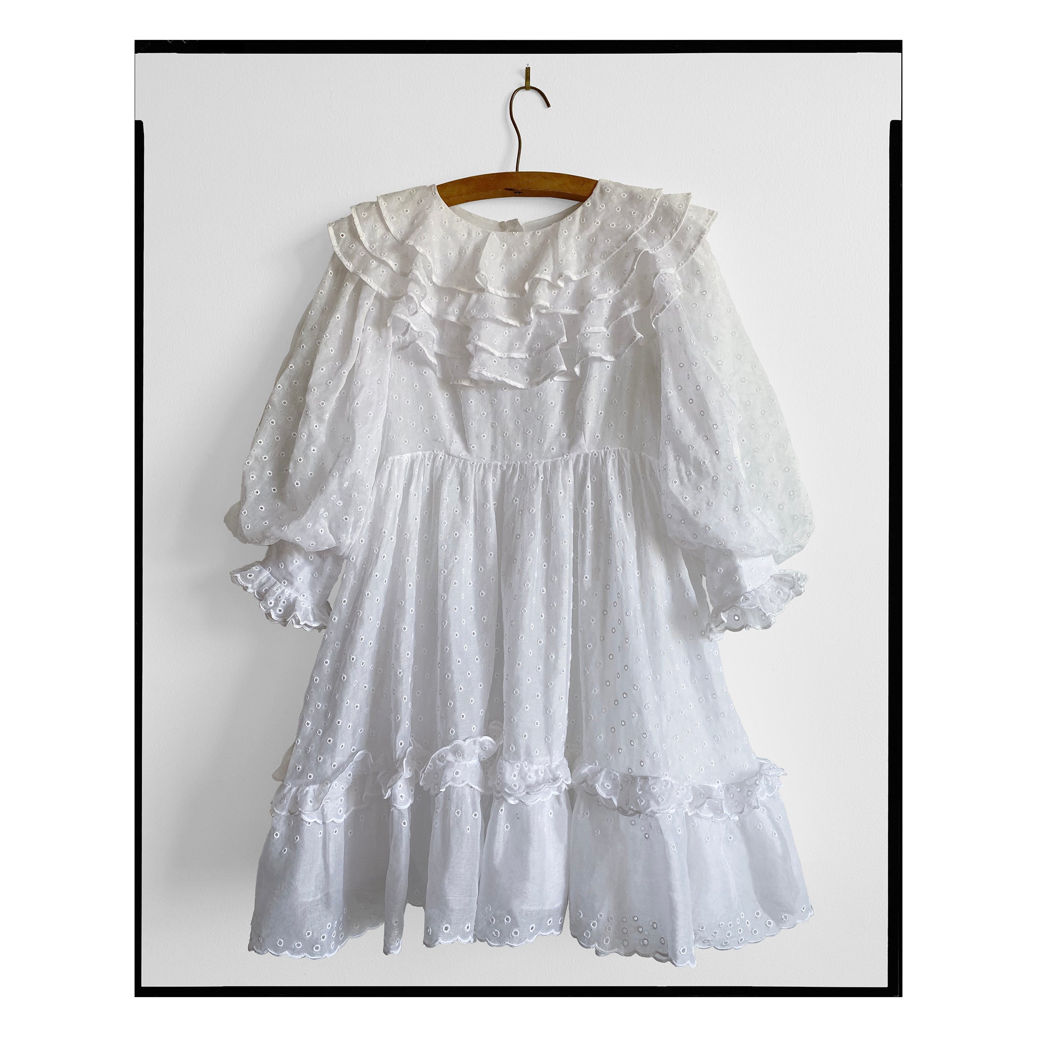 White San Gallo Organdy Babydoll Dress