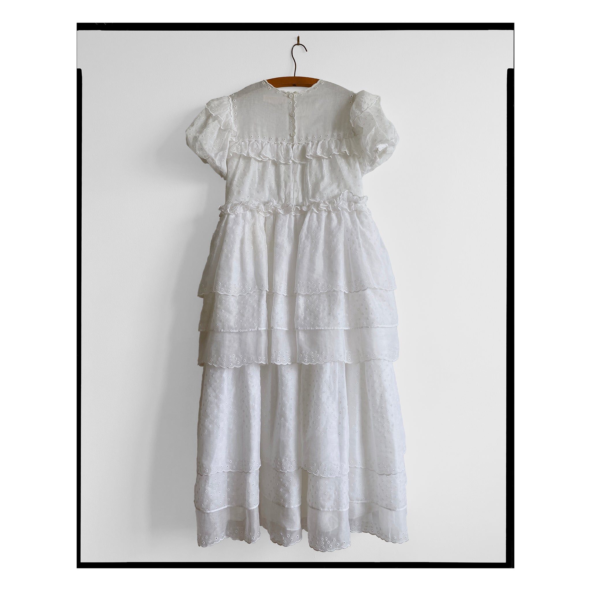 San Gallo Organdy Layered Ruffle Gown