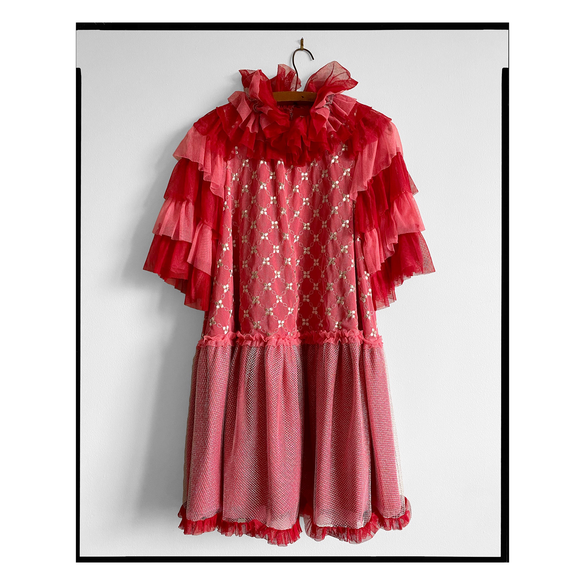 Embellished Pink & Red Tulle Pierrot Dress