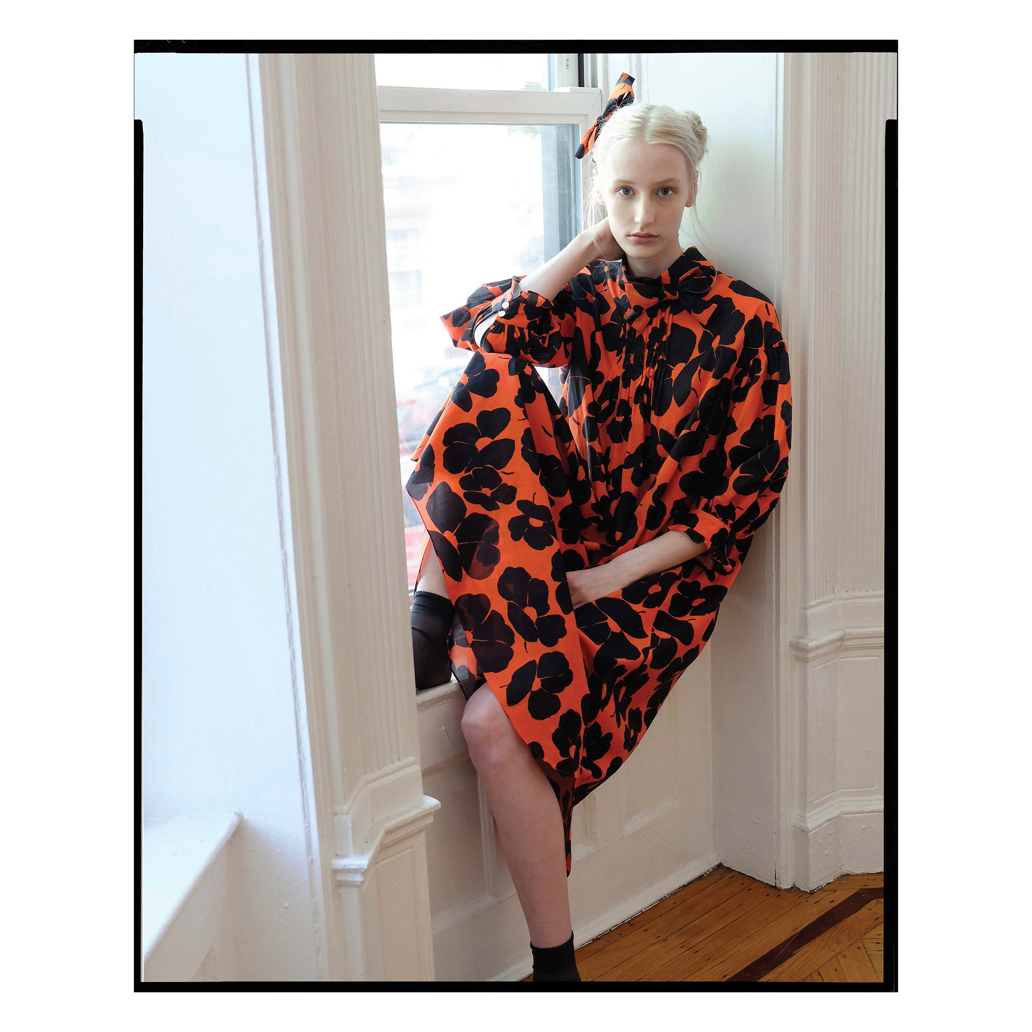 Poppy Print Poplin Bow Dress