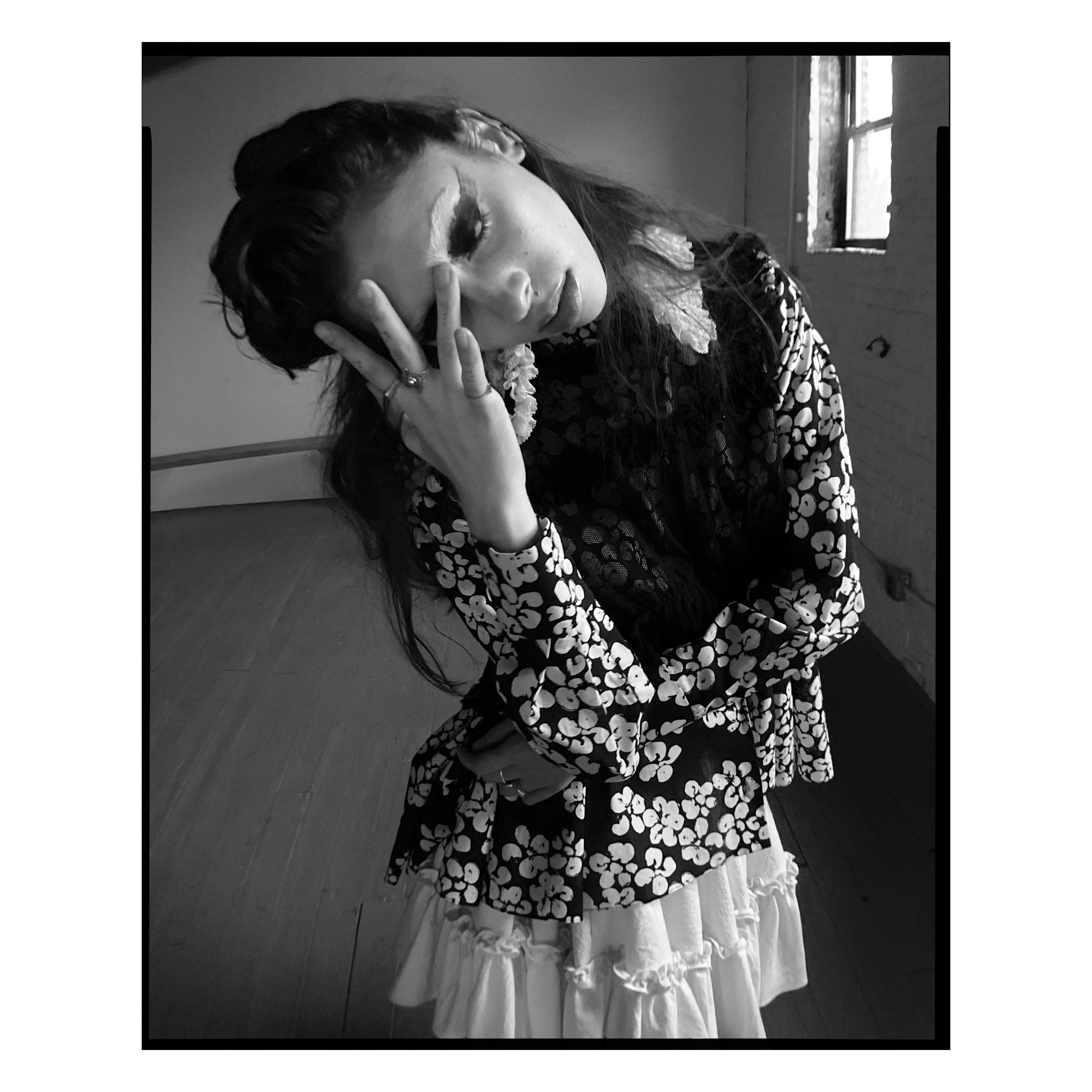Floral Ruffle Collar Shirt