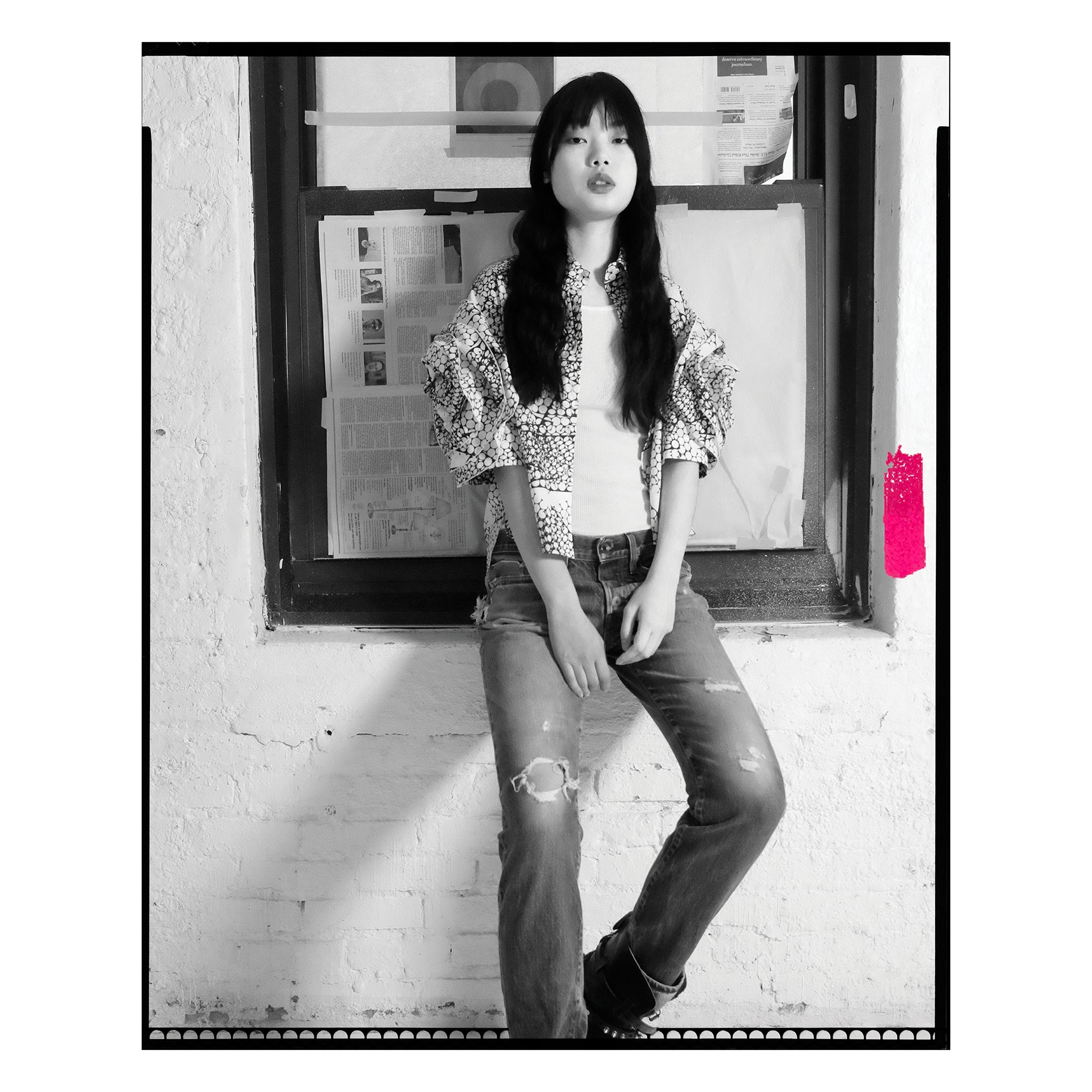 Punchinello Print Poplin Rose Shirt
