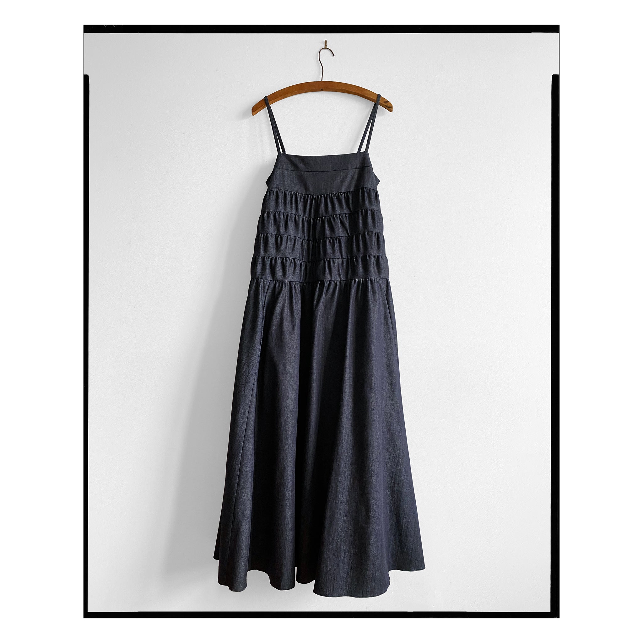 Denim Tiered Strappy Dress