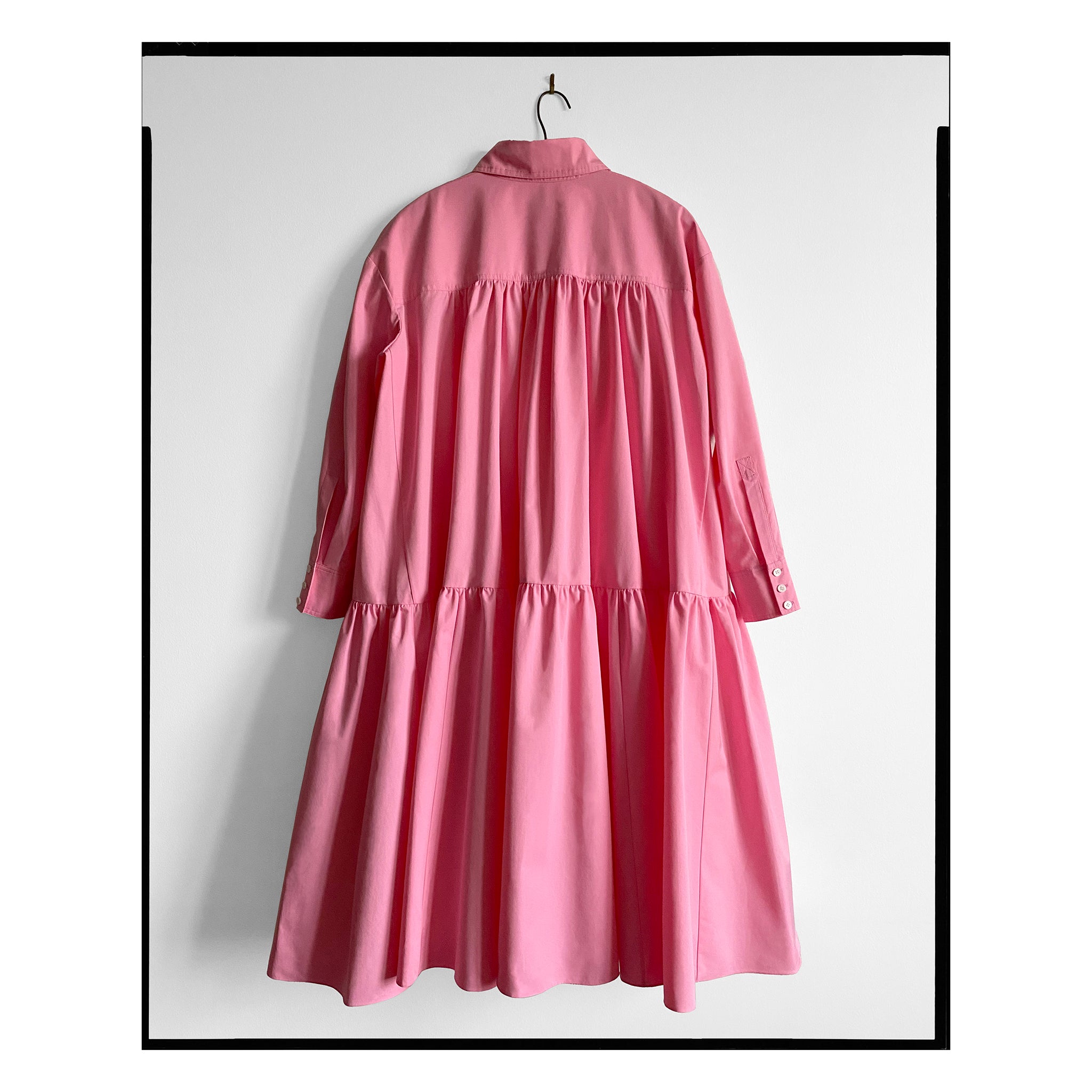 PINK POPLIN TRAPEZE DRESS