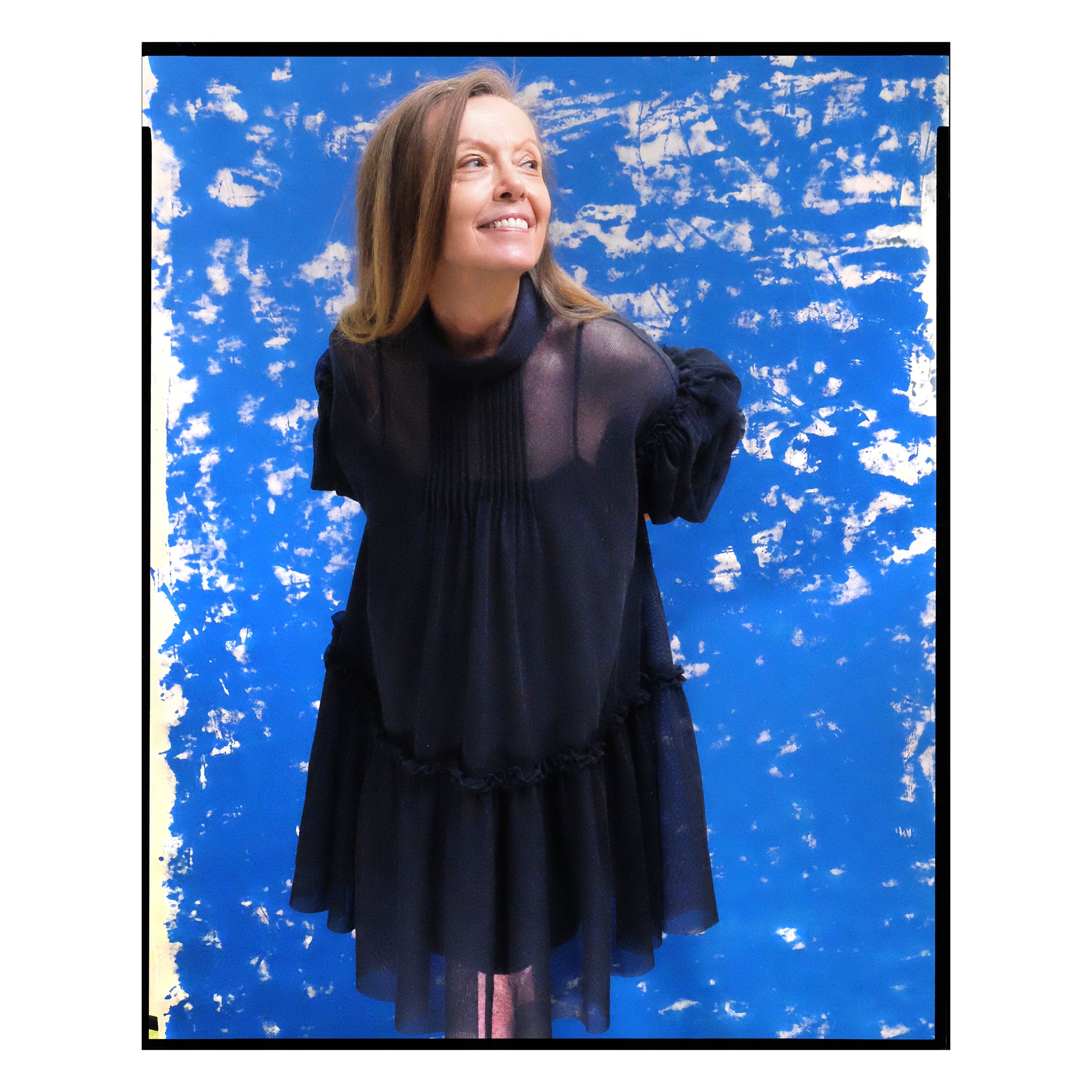 Navy Organic Cotton Tulle Smock Dress