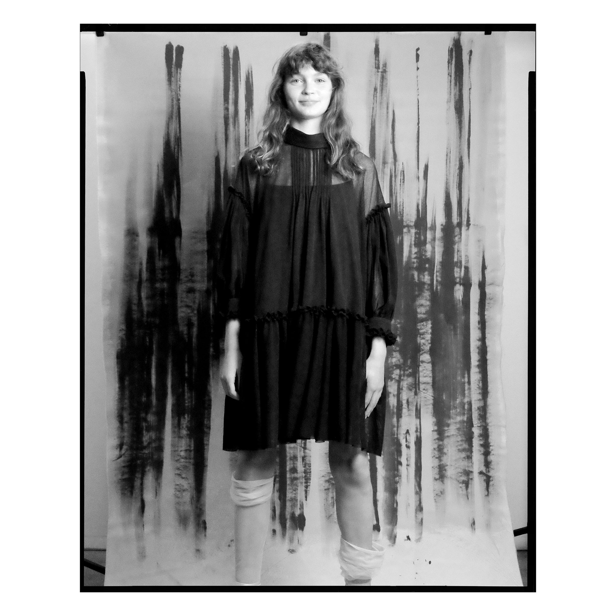 Navy Organic Cotton Tulle Smock Dress