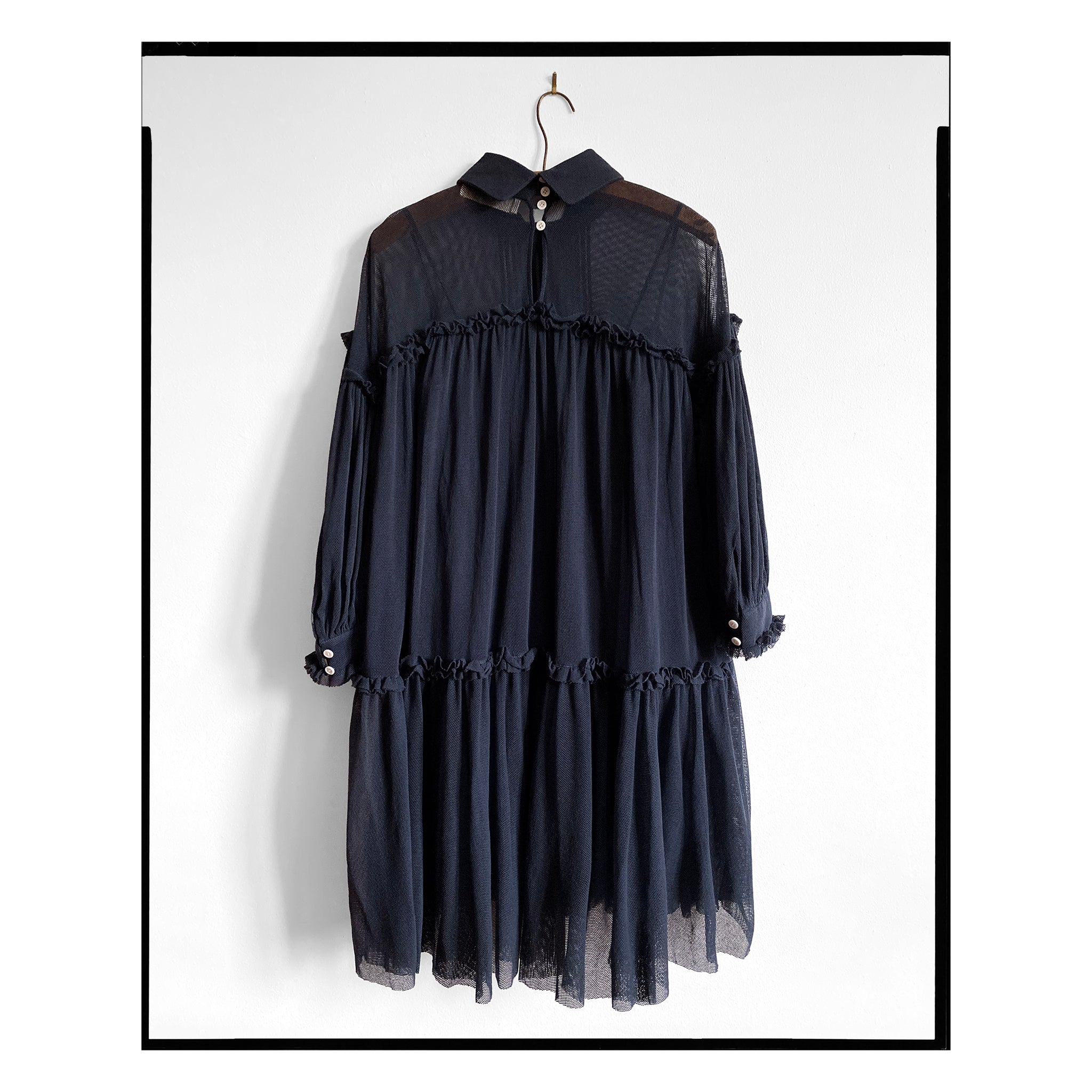 Navy Organic Cotton Tulle Smock Dress
