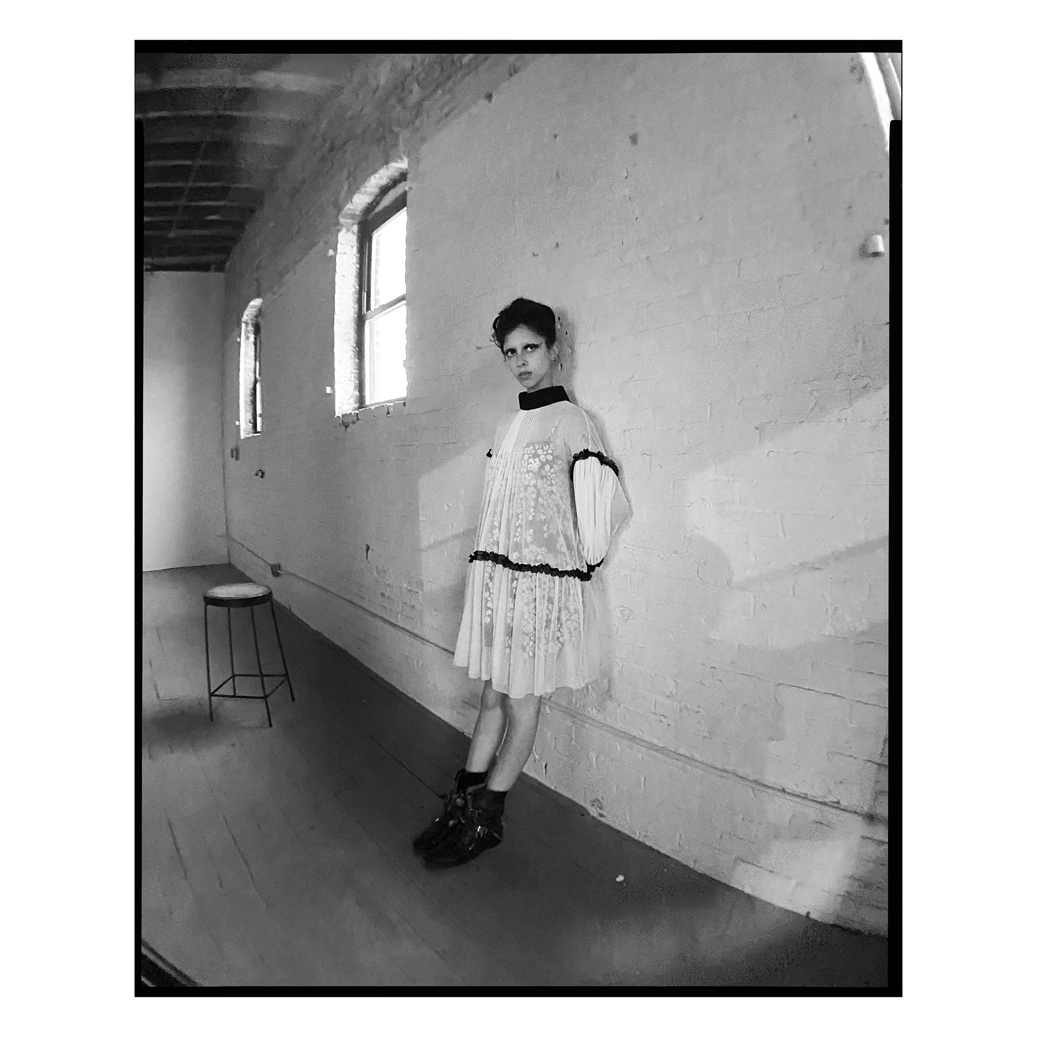 White Organic Cotton Tulle Tunic Dress