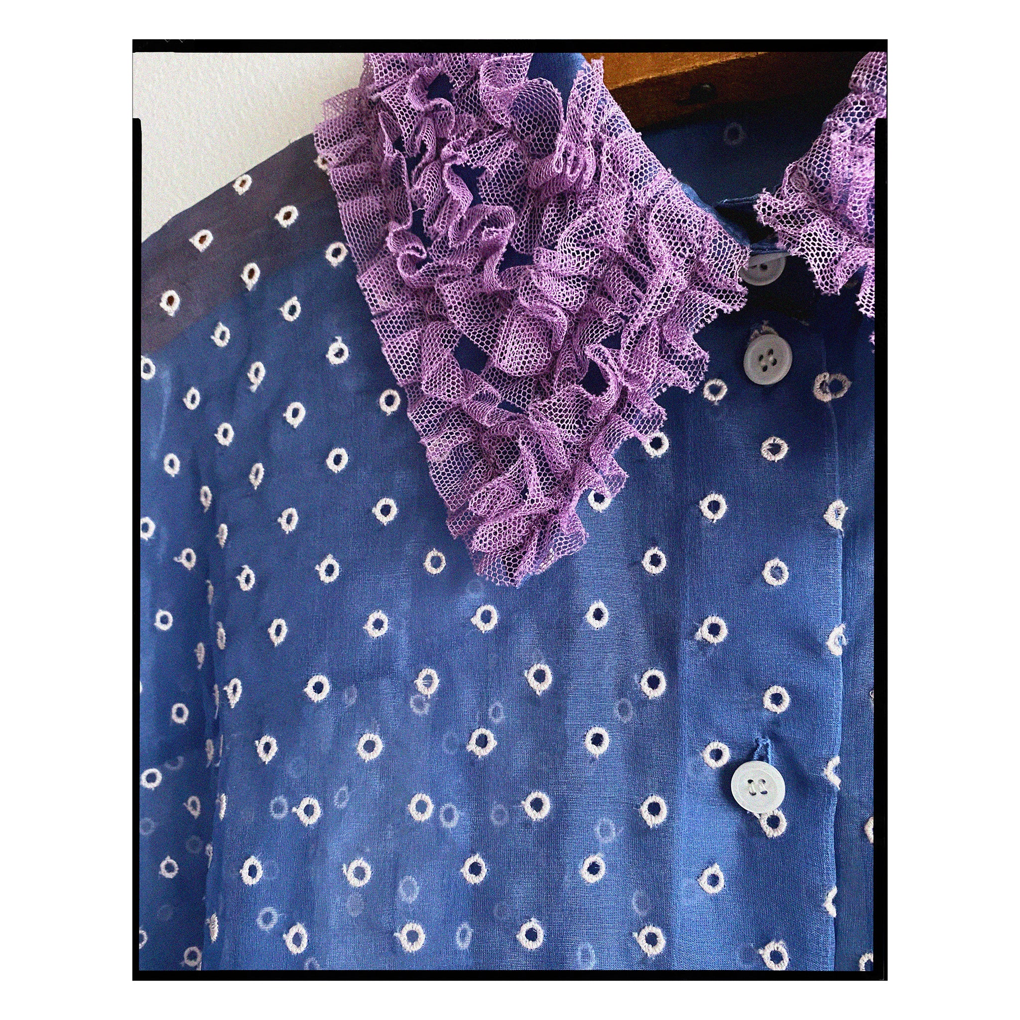 San Gallo Silk Organza Trapeze Shirt