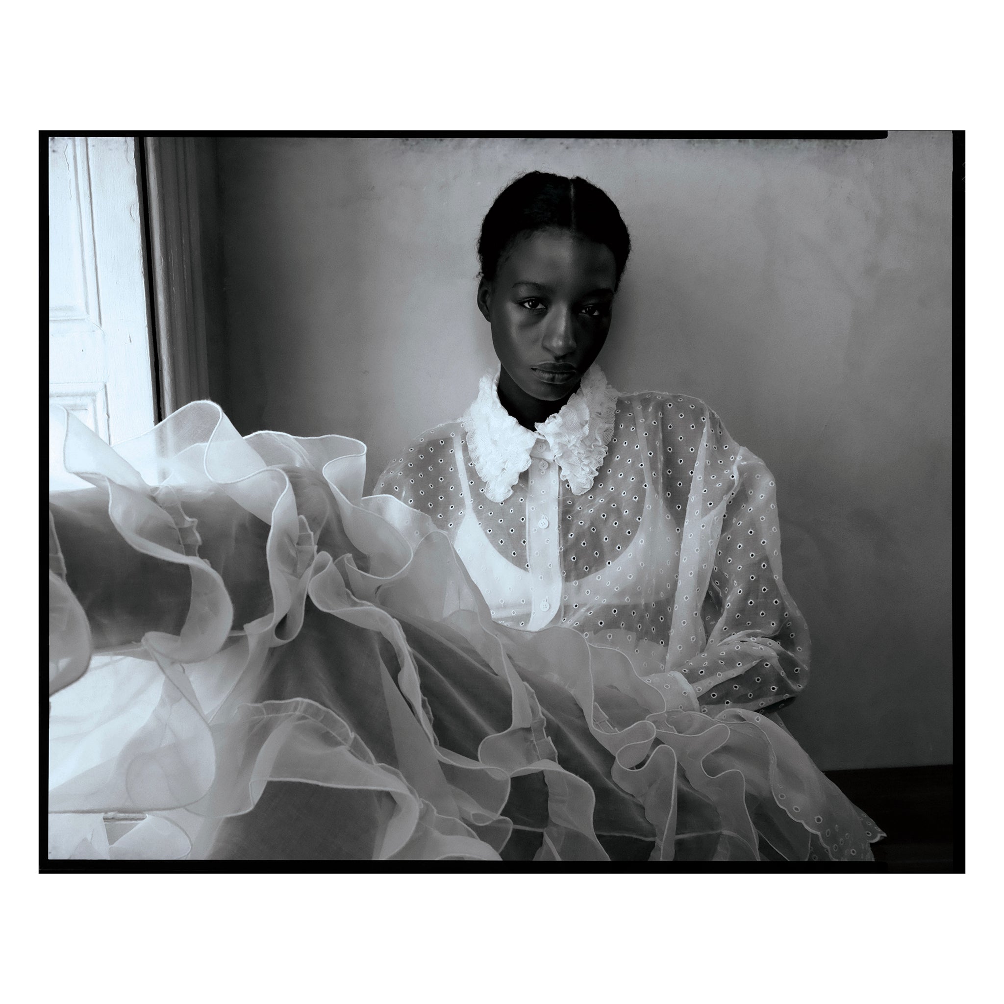 White San Gallo Organdy Trapeze Shirt
