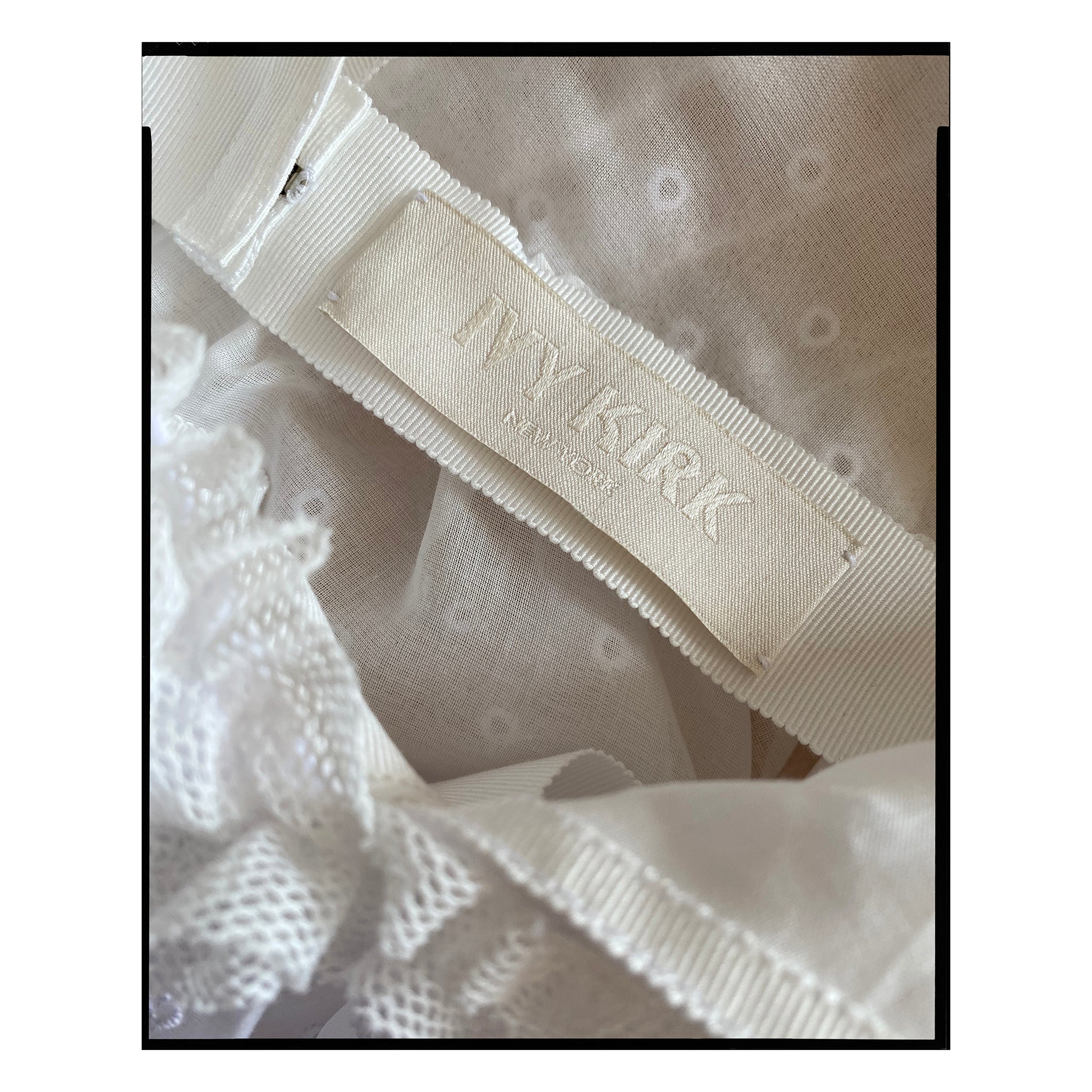 White San Gallo Organdy Ruffled Mini Dress