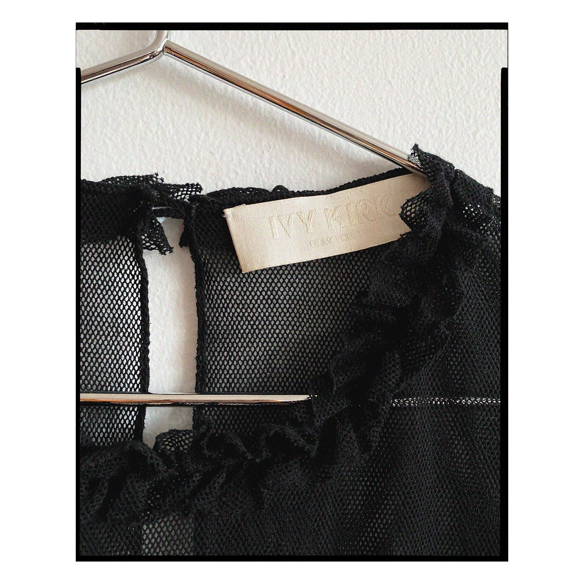 Black Organic Cotton Tulle Crop Top
