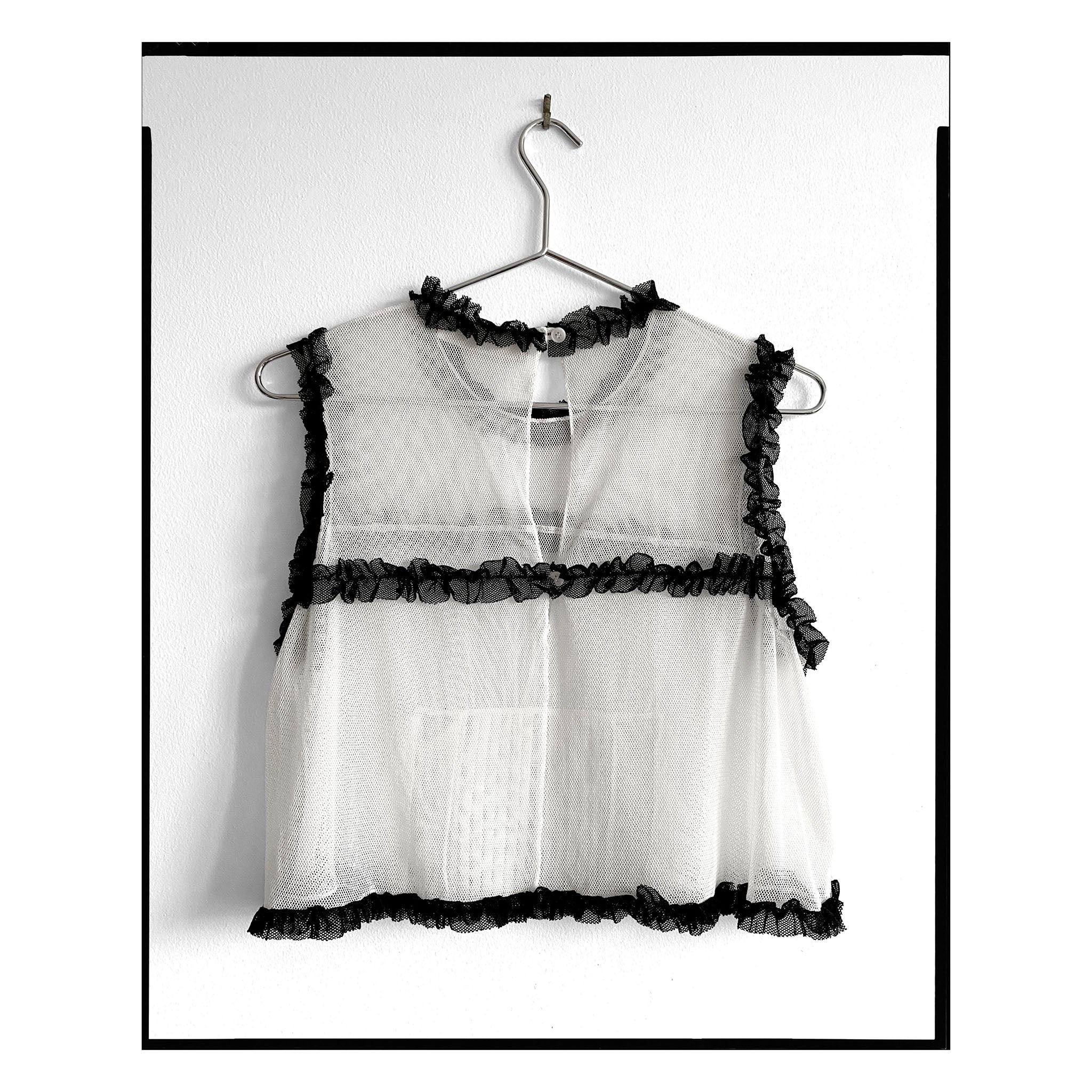 White Organic Cotton Tulle Crop Top