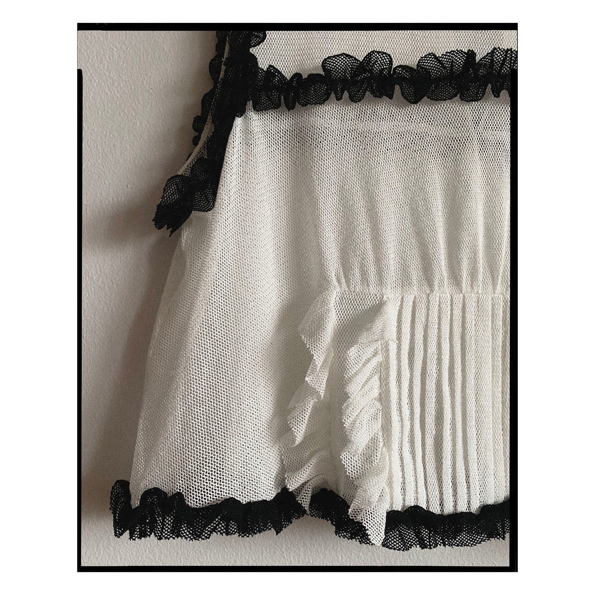 White Organic Cotton Tulle Crop Top