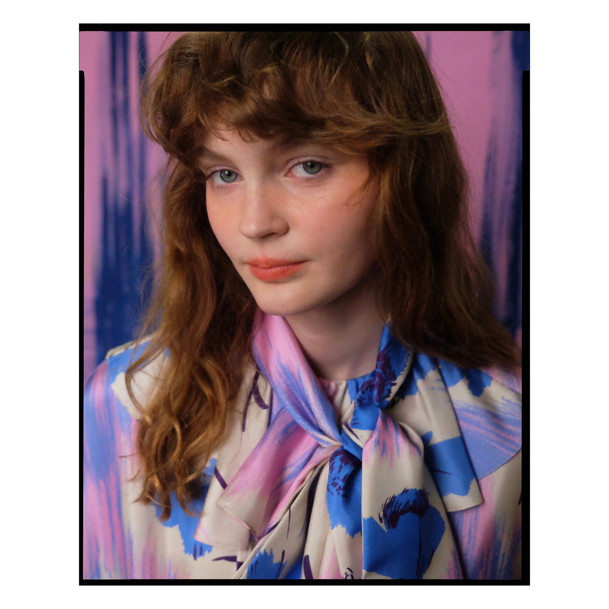 Painterly Floral Silk Twill Smock Dress