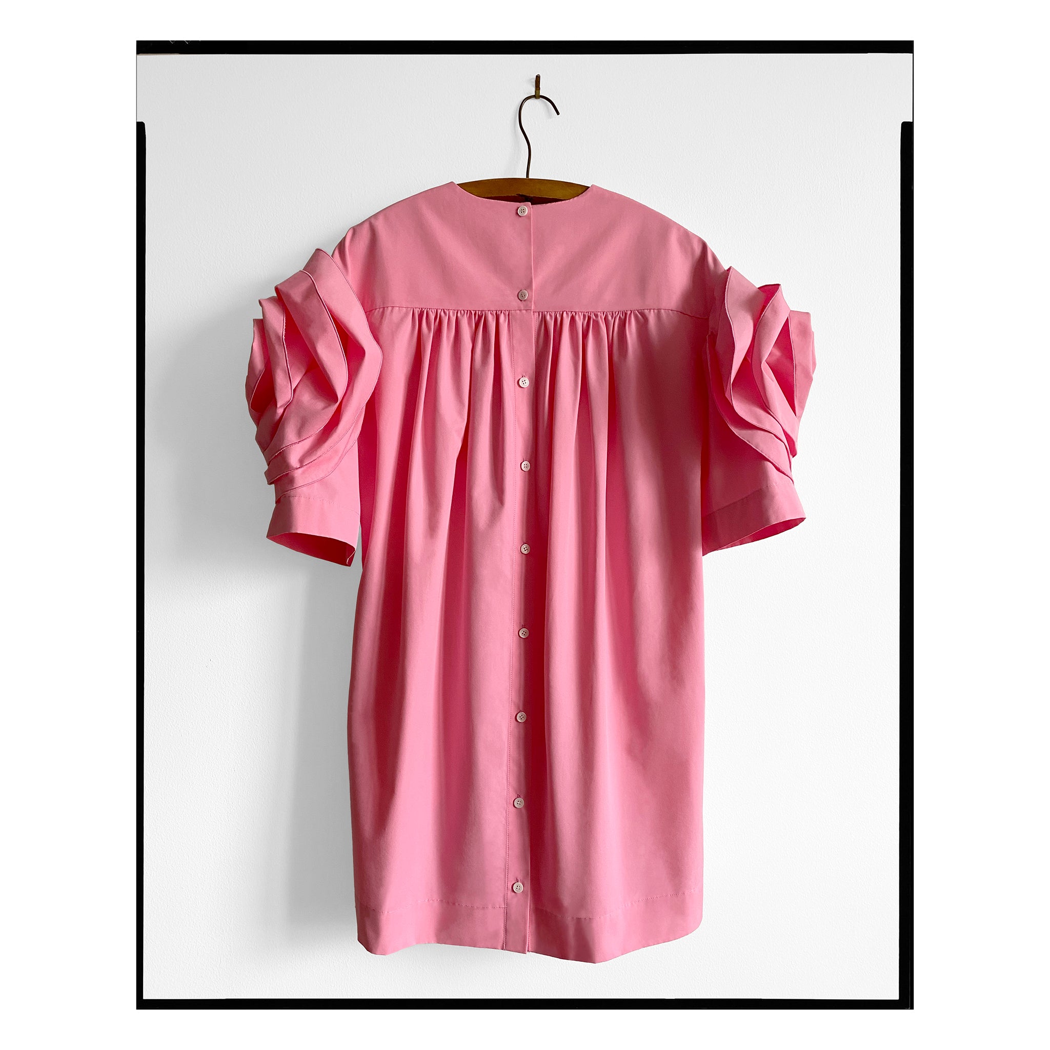 Pink Rose Sleeve Shift Dress