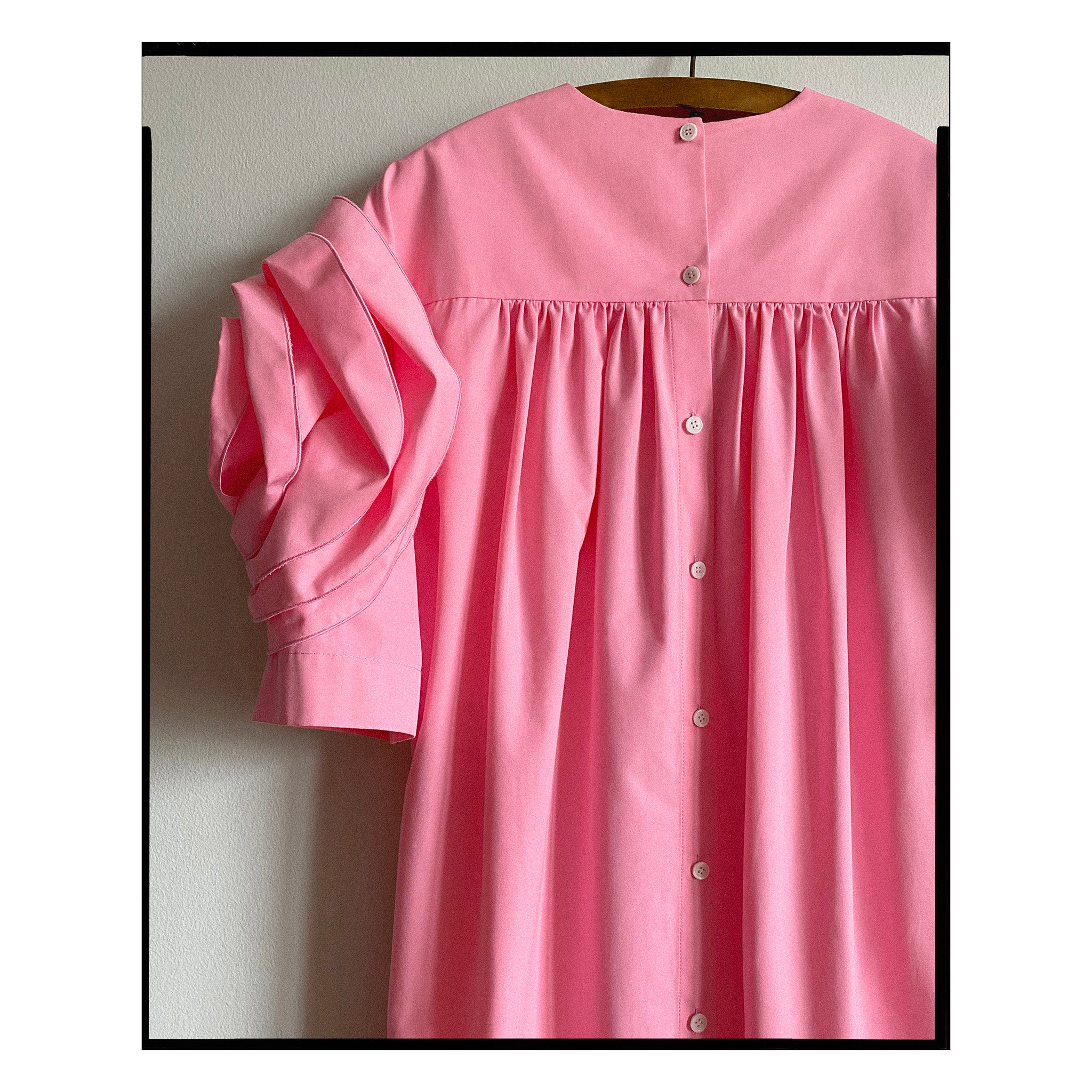 Pink Rose Sleeve Shift Dress