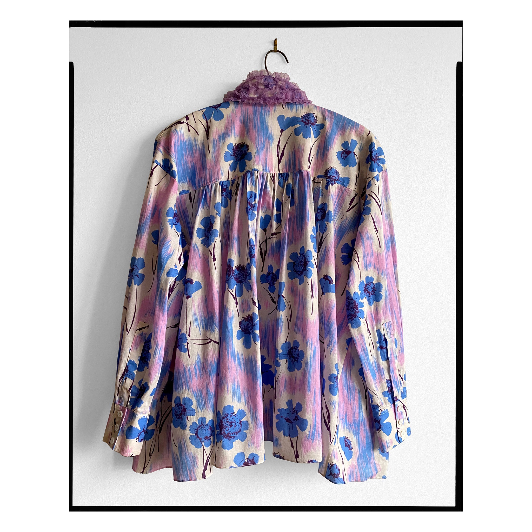Painterly Floral Poplin Trapeze Shirt