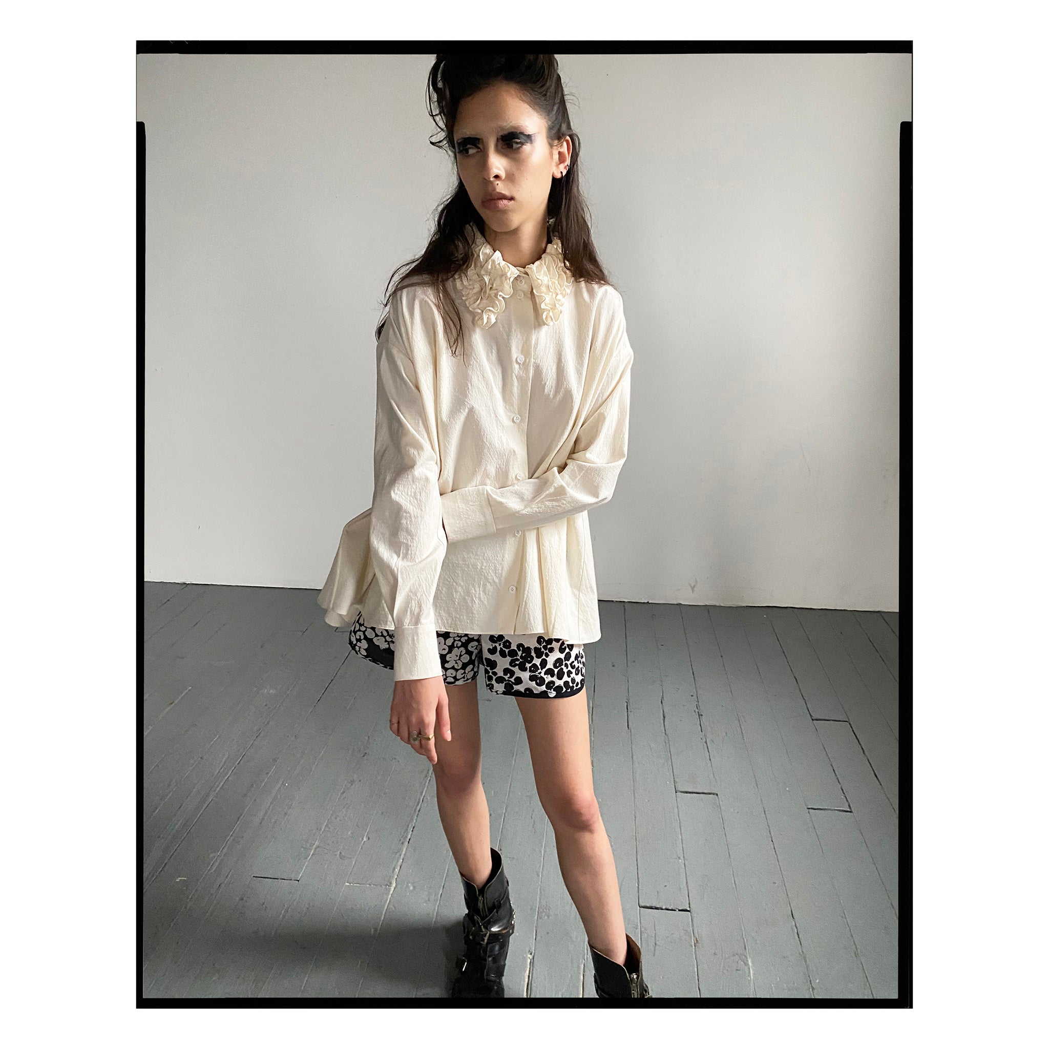 American Cotton Ruffle Collar Shirt