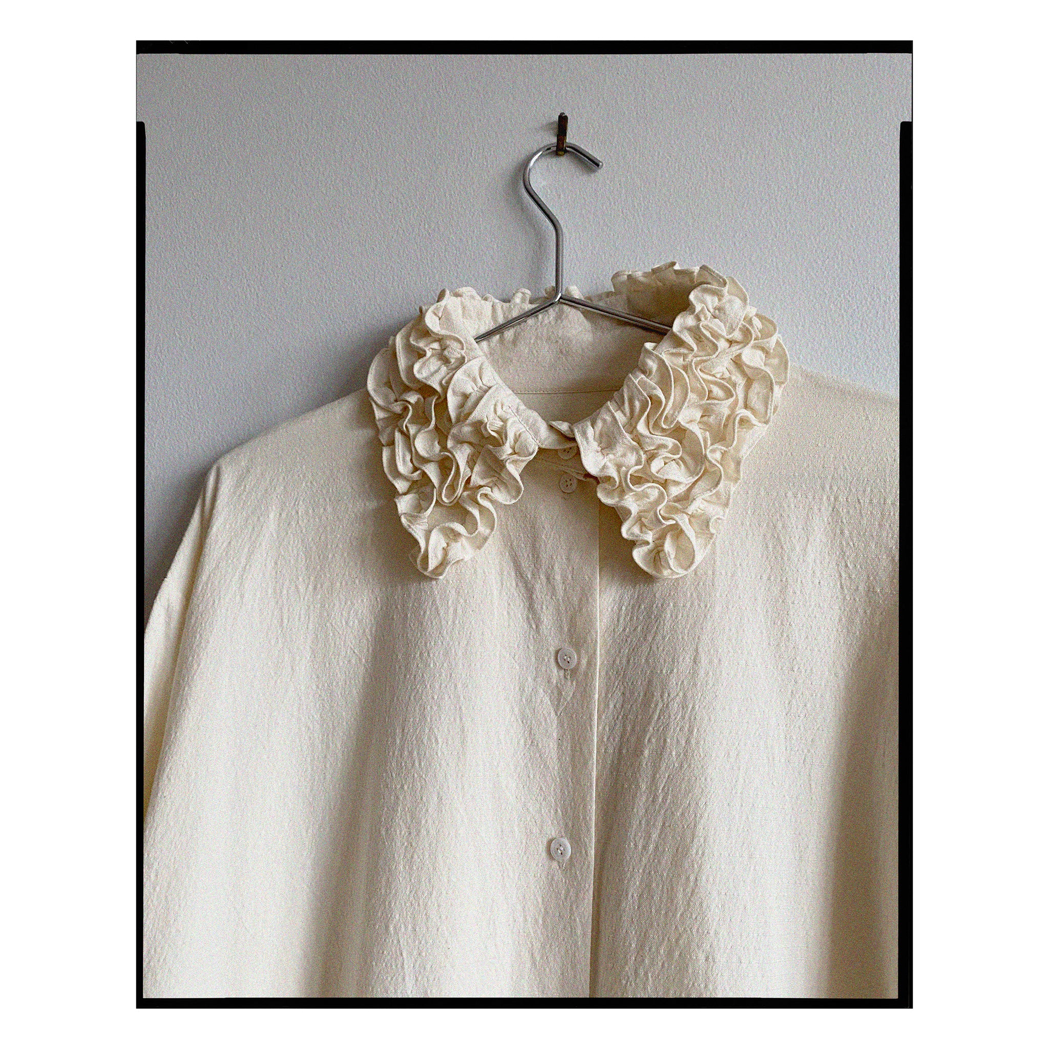 American Cotton Ruffle Collar Shirt