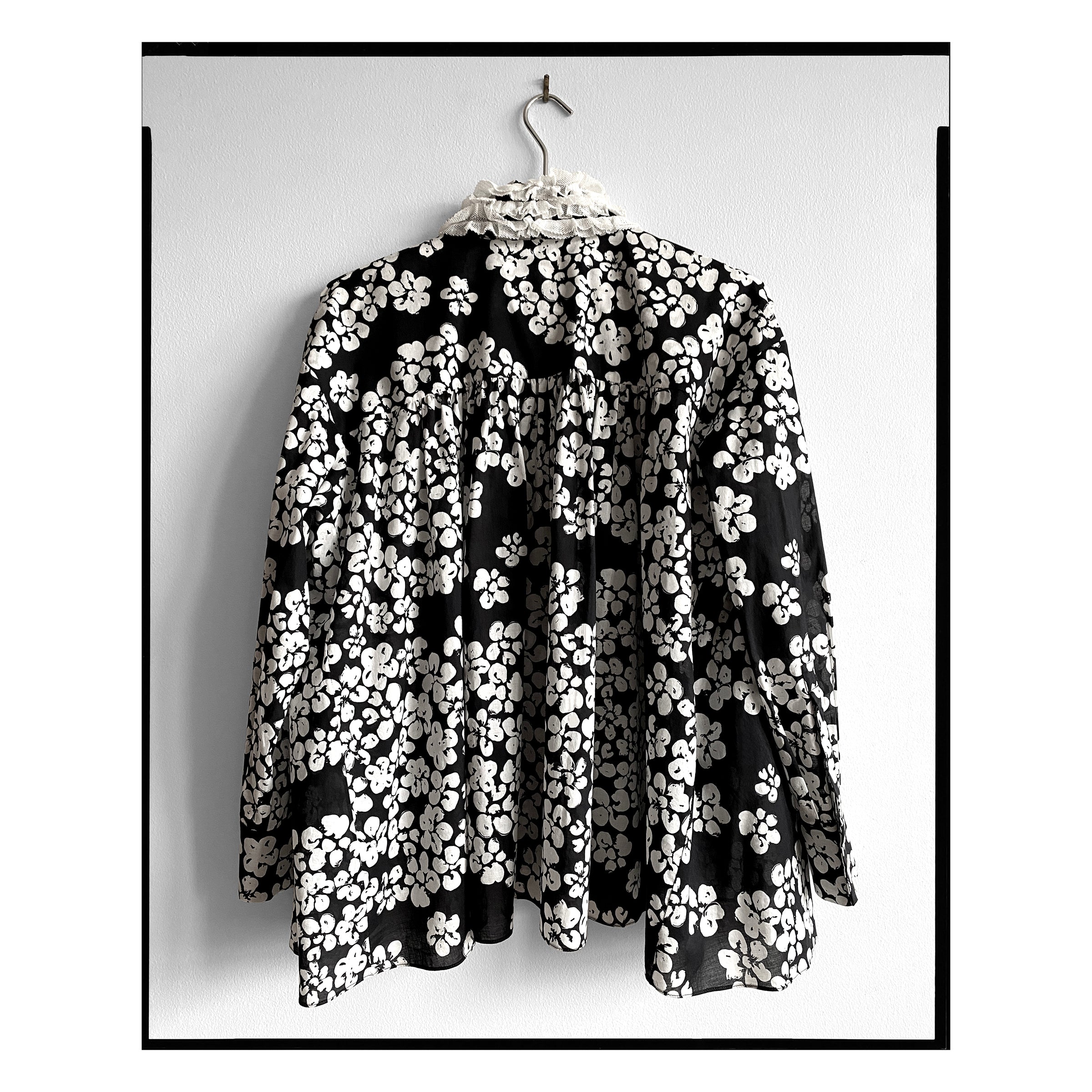 Floral Ruffle Collar Shirt