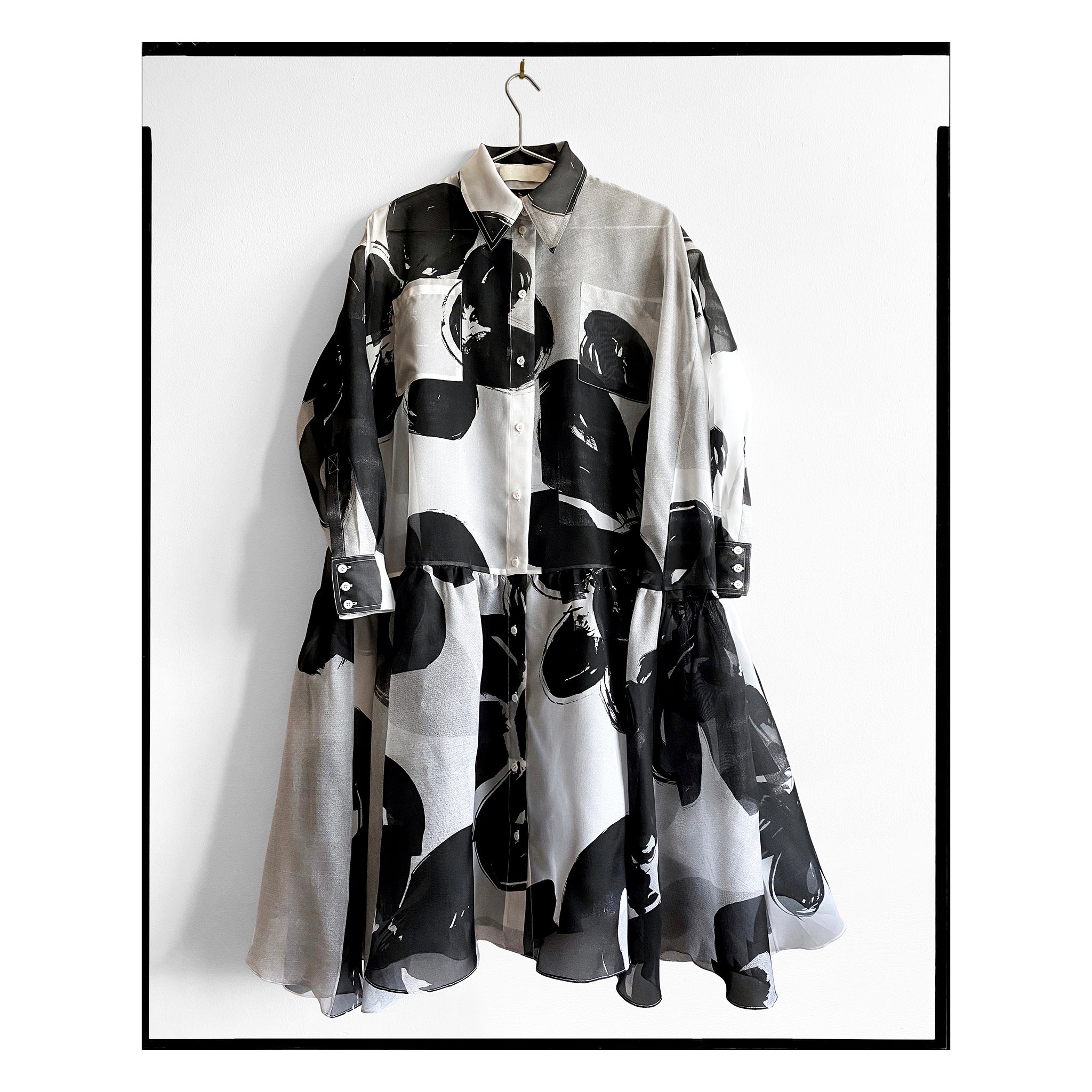 Oversize Floral Silk Marceline Trapeze Dress