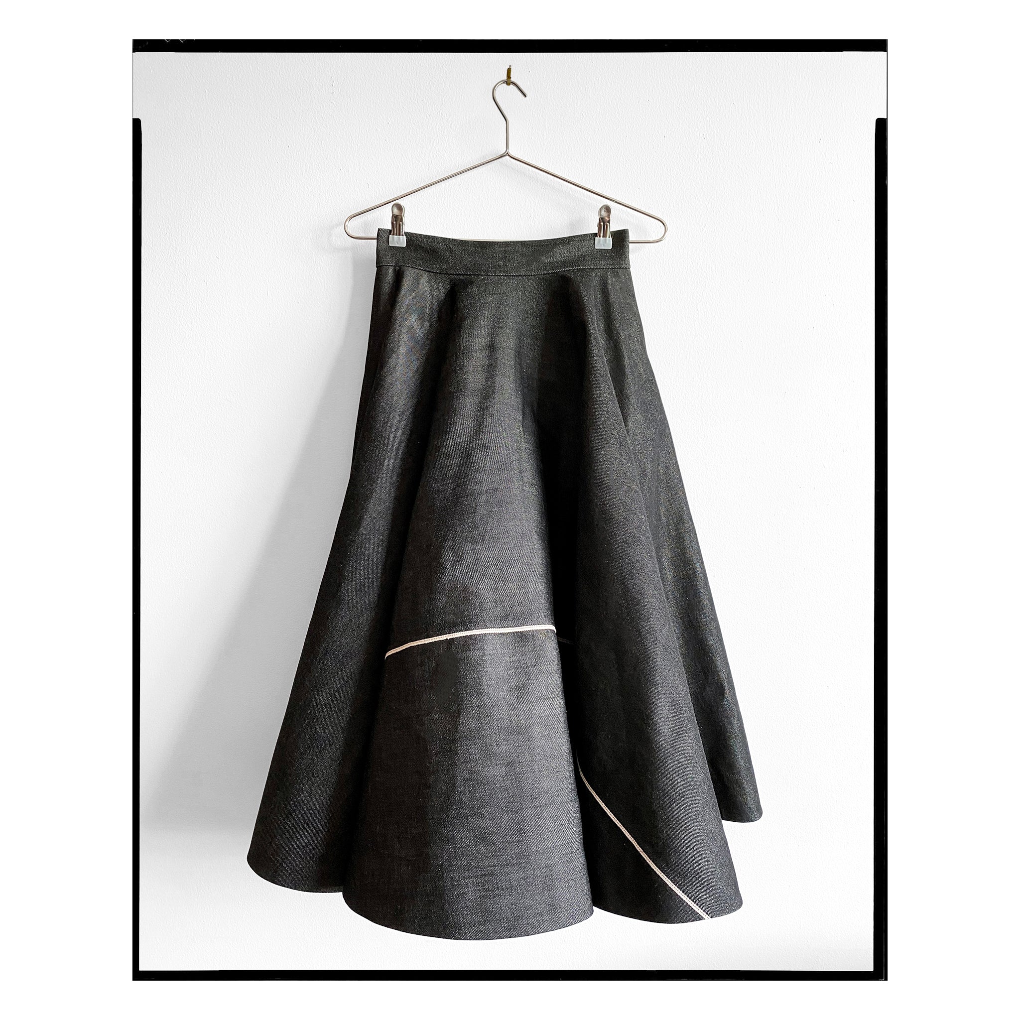 Black Selvedge Denim Circle Skirt