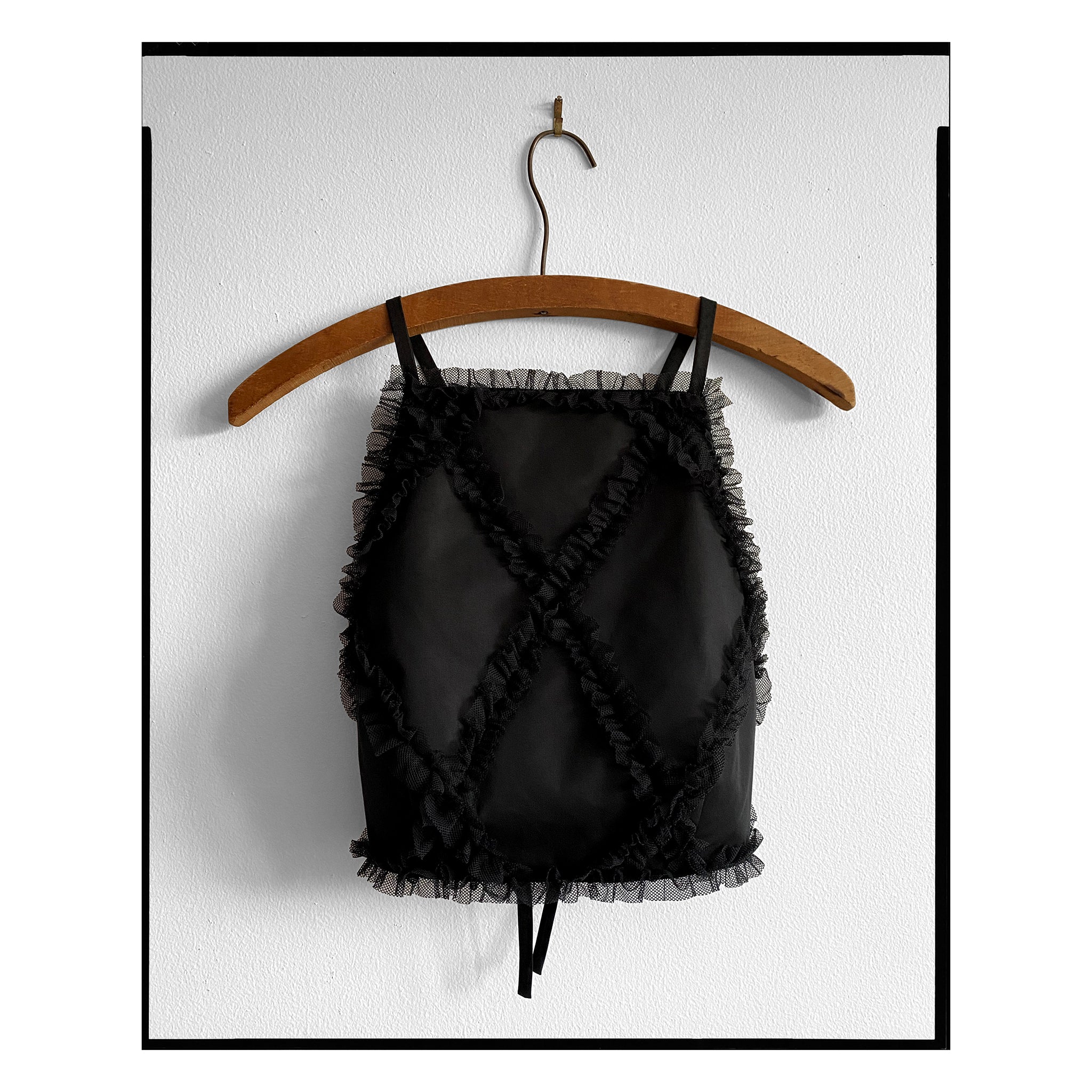 Black Poplin Crop Top
