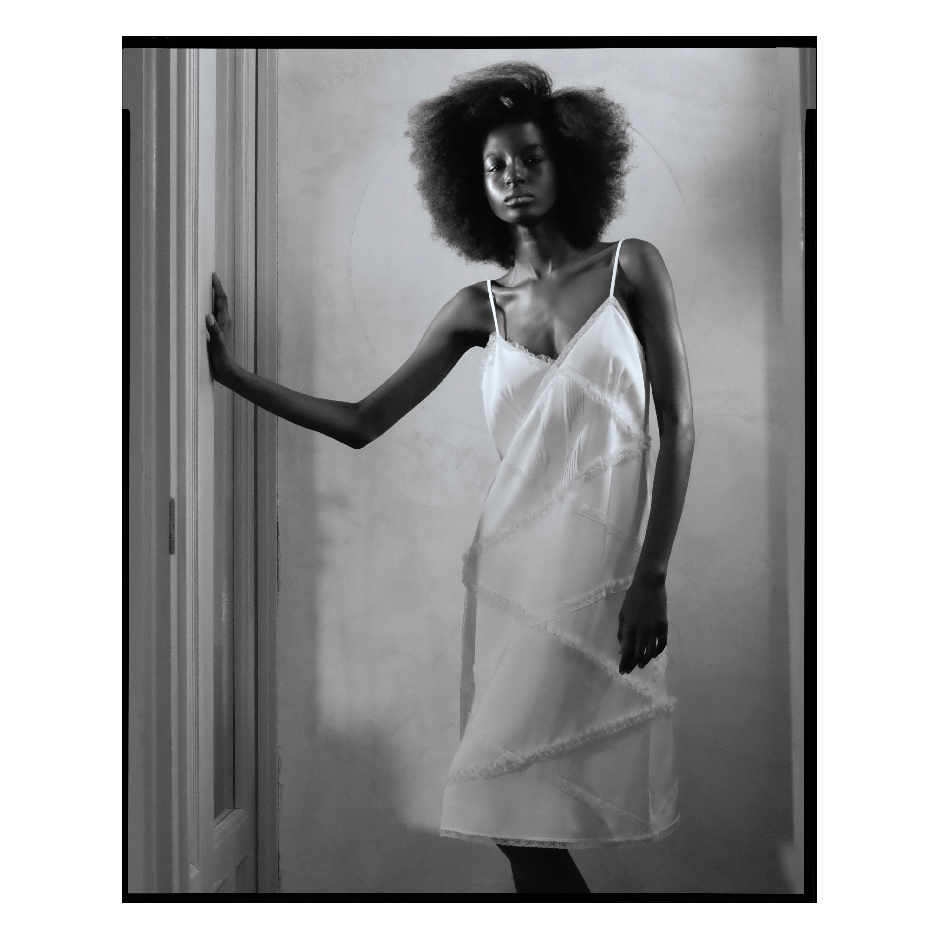 Ivory Pintucked Silk Crepe Slip Dress