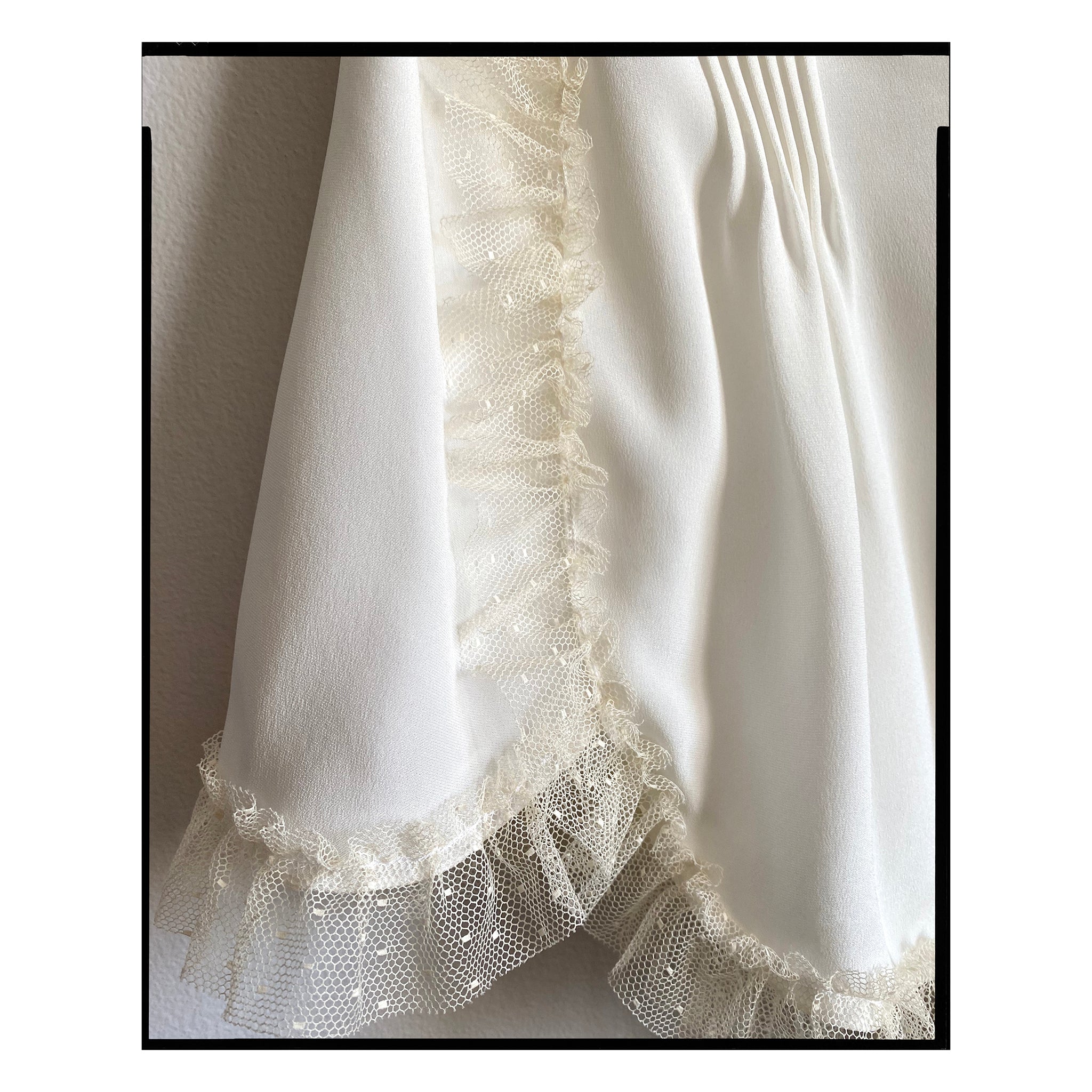 Ivory Pintucked Silk Crepe Tap Shorts