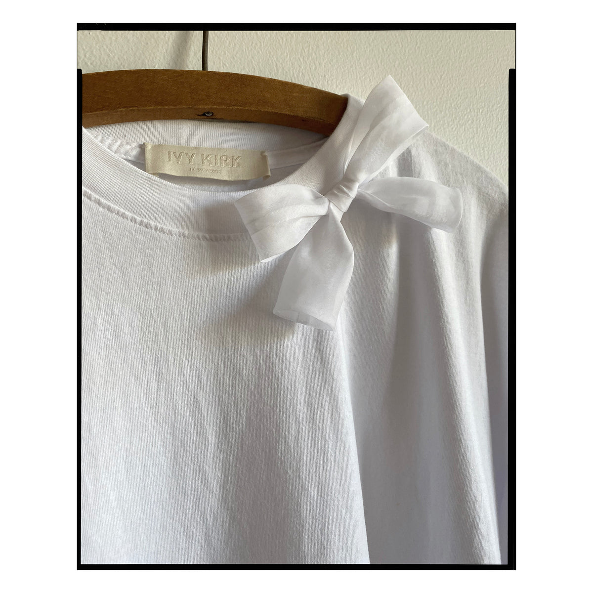 White Organdy Single Bow Tee