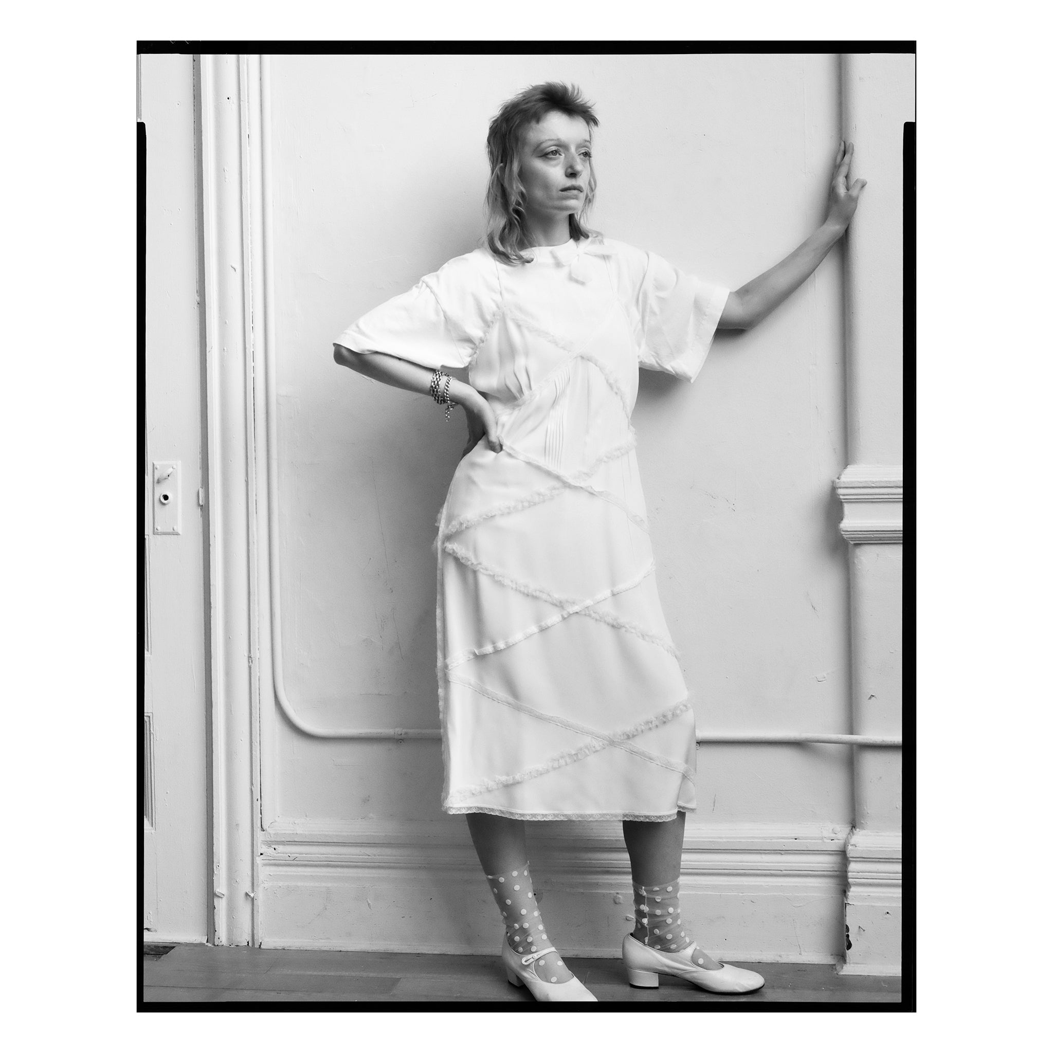 White Organdy Single Bow Tee
