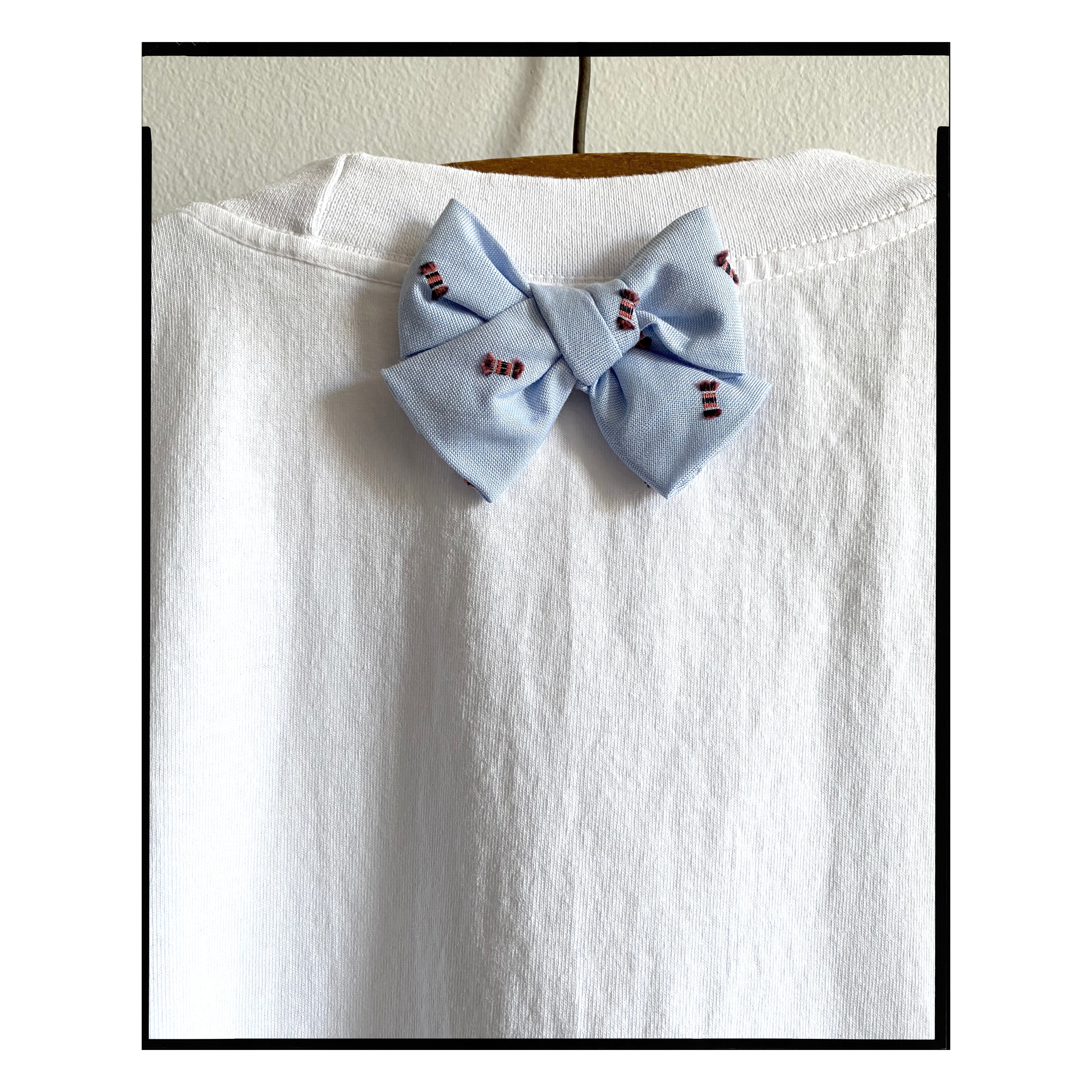 Blue Dot Mini Bow Tee