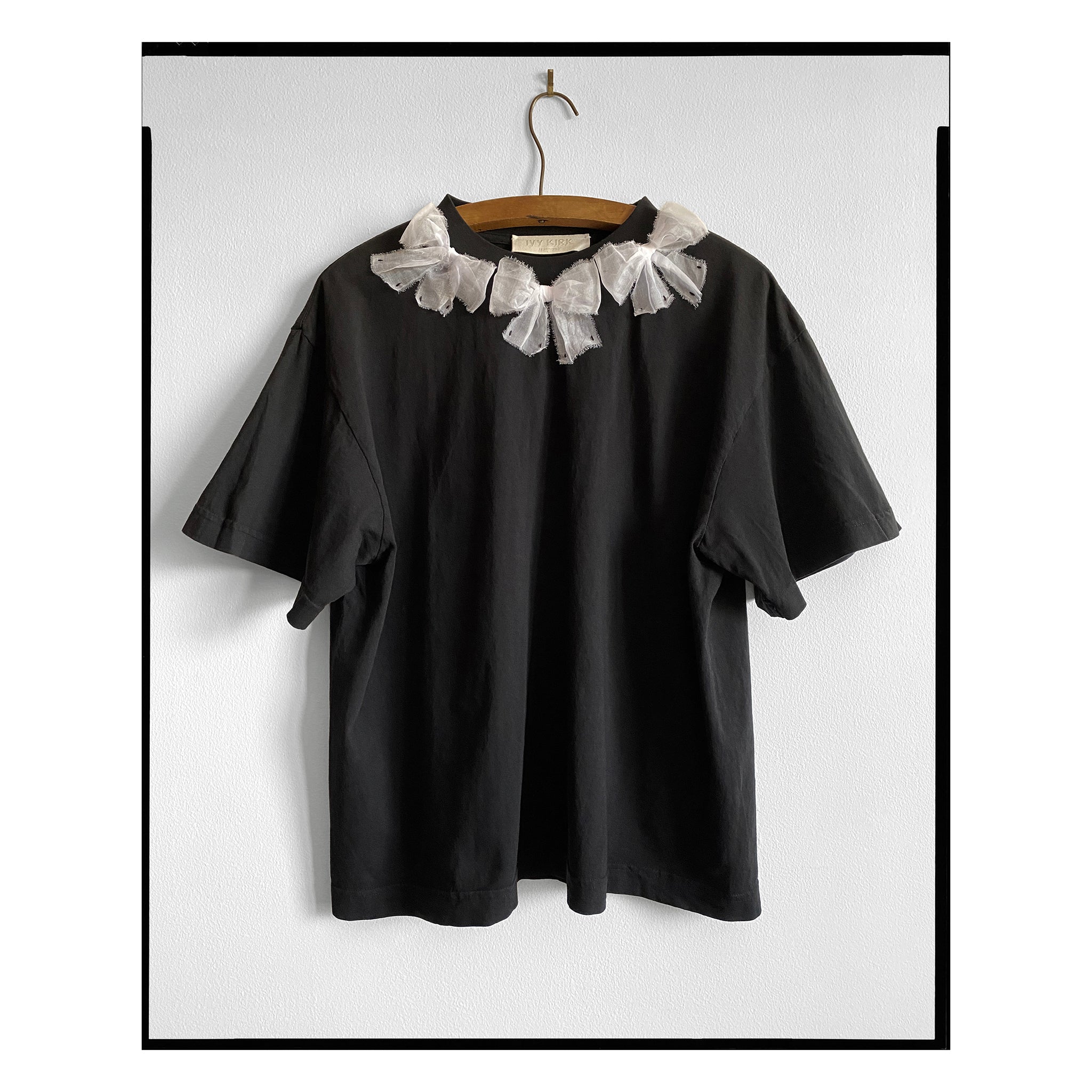 Black & White Organdy Bow Tee