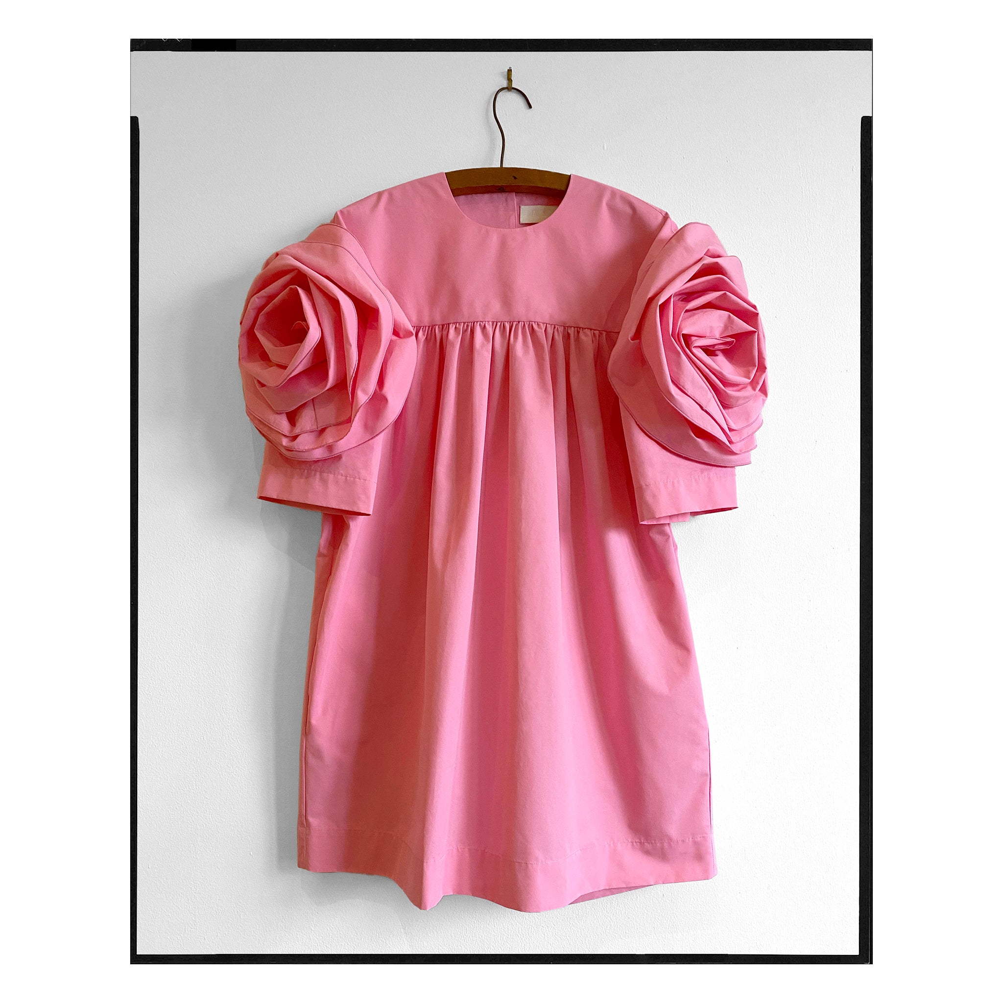 Pink Rose Sleeve Shift Dress